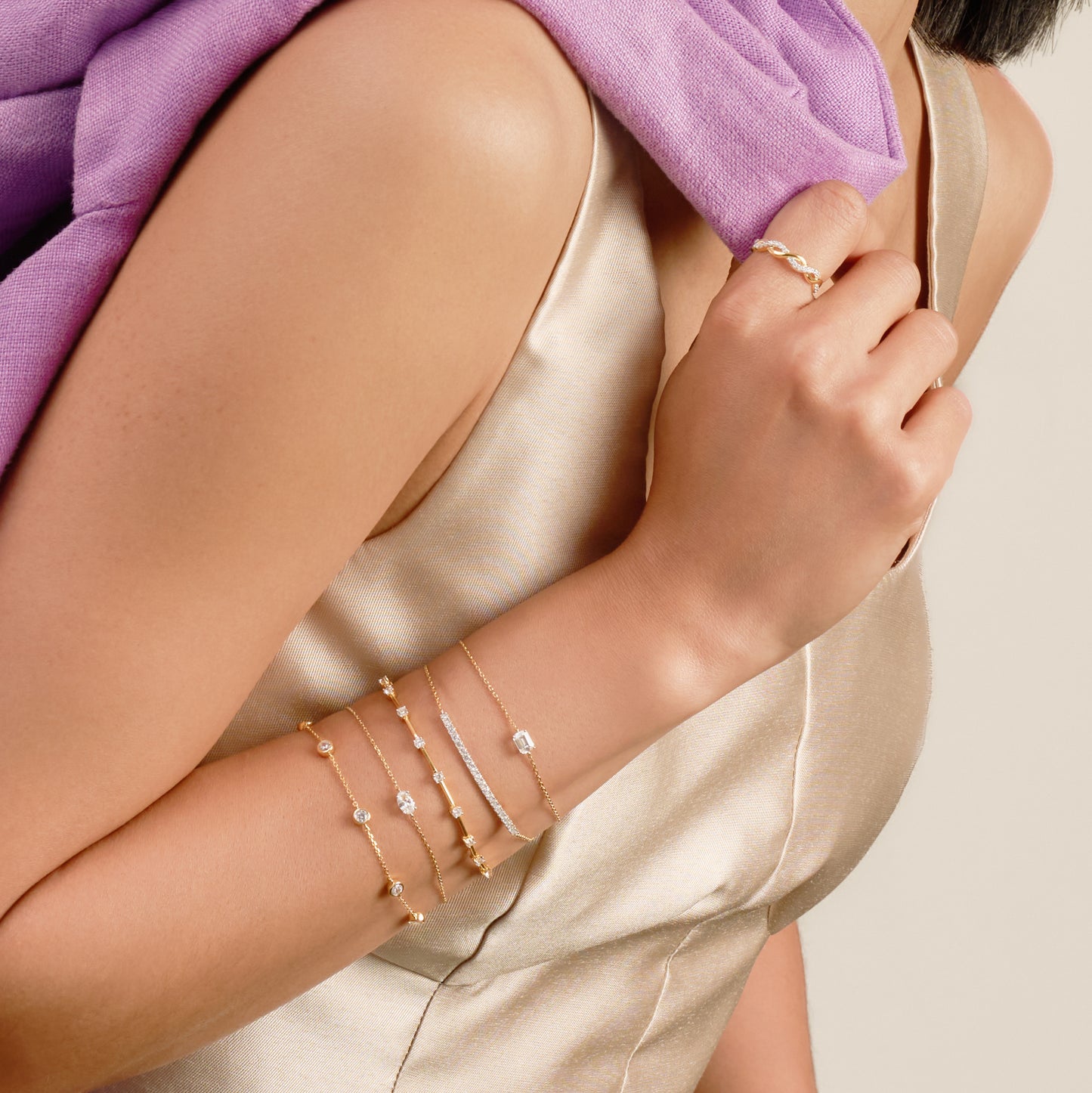 Oval-Cut Lab-Created Diamond Solitaire Bracelet in 14K Yellow Gold | Monte Luna