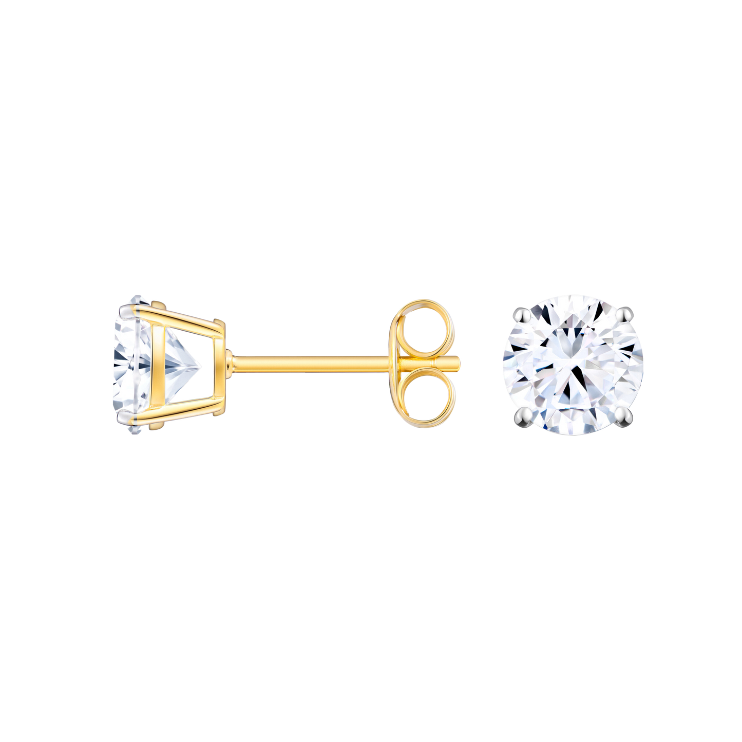 Round-Cut Lab-Created Diamond Stud Earrings in 14K Yellow Gold | Monte Luna