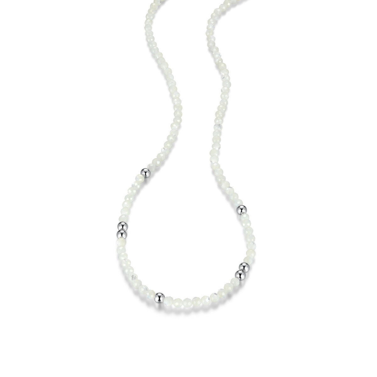 RN0205 - Mother-of-Pearl & Sterling Silver Beaded Necklace | reign