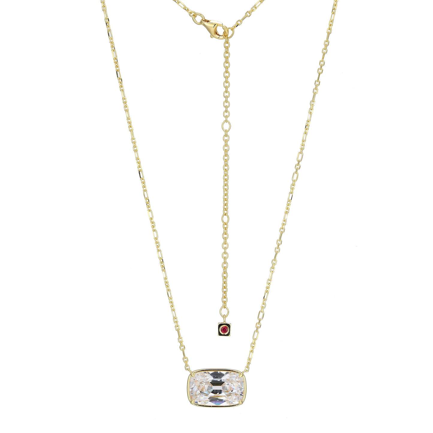 LN0270 - Serenelle Old-Mine-Cut Emerald Cushion Necklace | elle