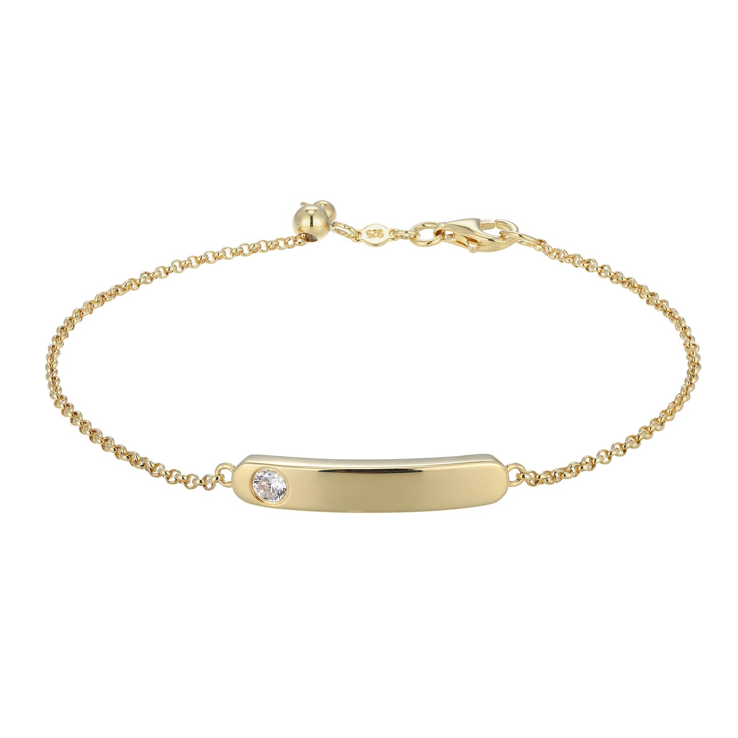 BB0265Y - ID Bar with Bezel-Set Lab-Created Diamond Bolo Bracelet | m by monte luna