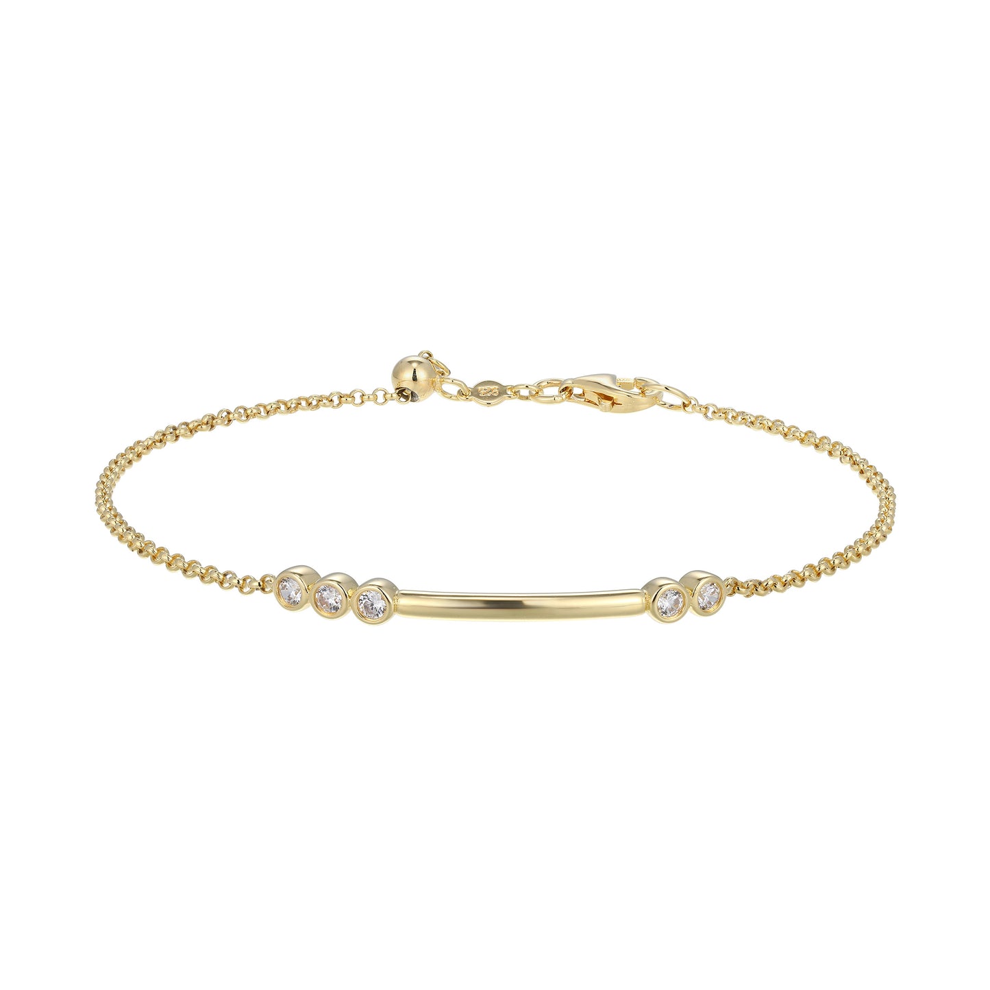 BB0254Y - Lab-Created Diamond Bar Bolo Bracelet | m by monte luna