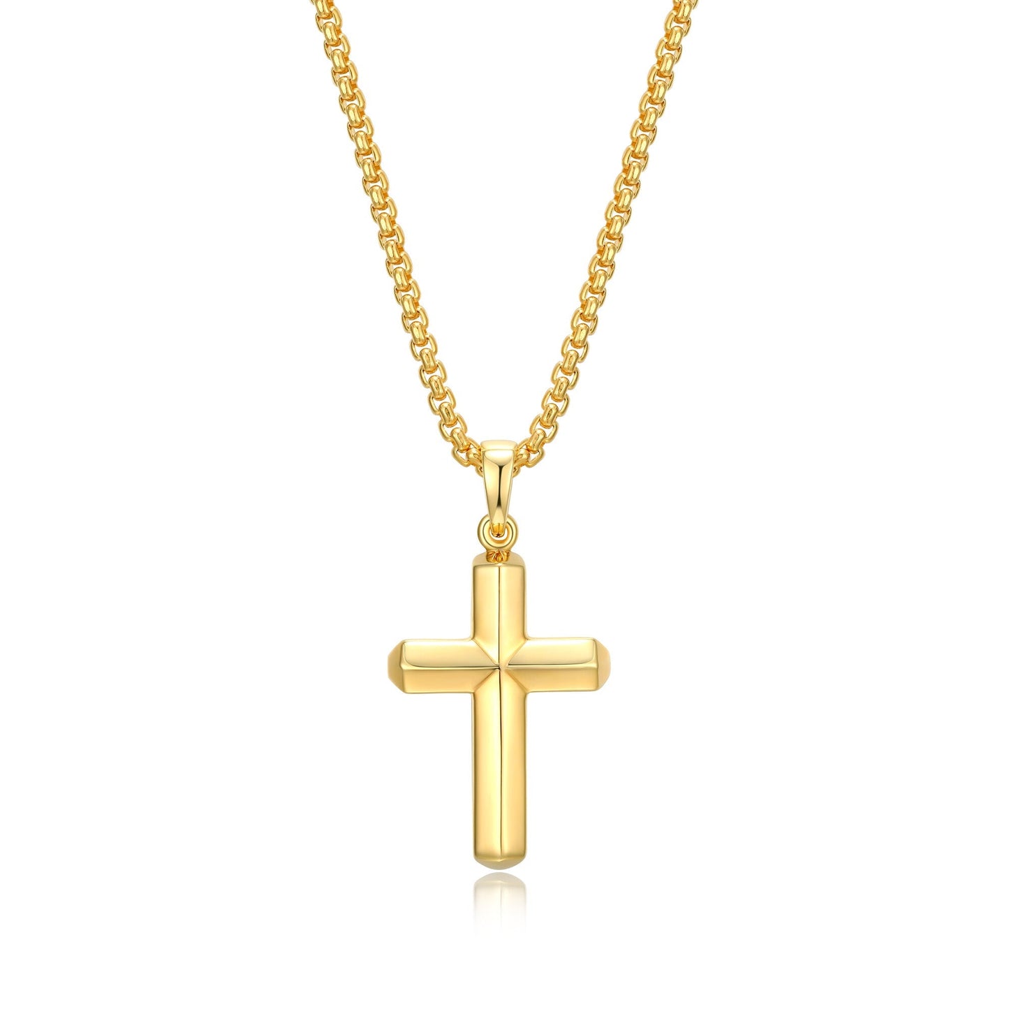 Basic Yellow Gold-Plated Sterling Silver Cross Pendant Necklace | ethos