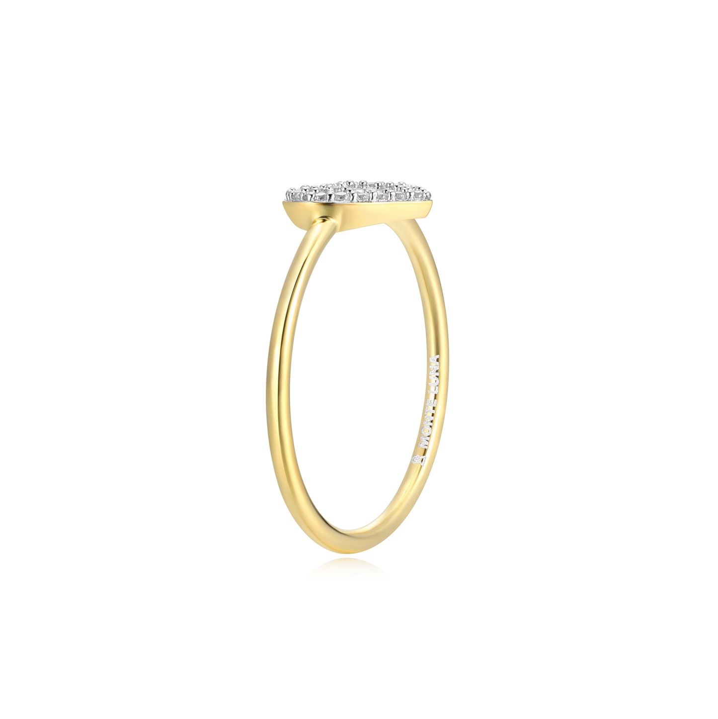 Open Heart Stackable Ring in 14K Yellow Gold-Plated Sterling Silver | M by Monte Luna