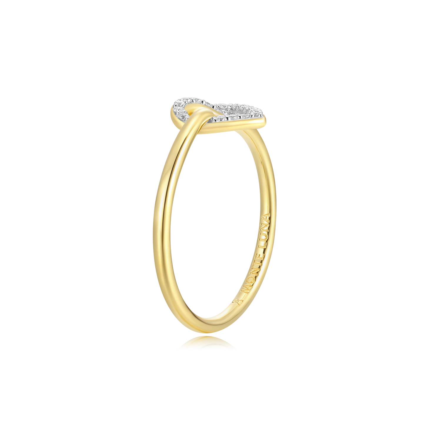 Knotted Heart Statement Ring in 14K Yellow Gold-Plated Sterling Silver | M by Monte Luna