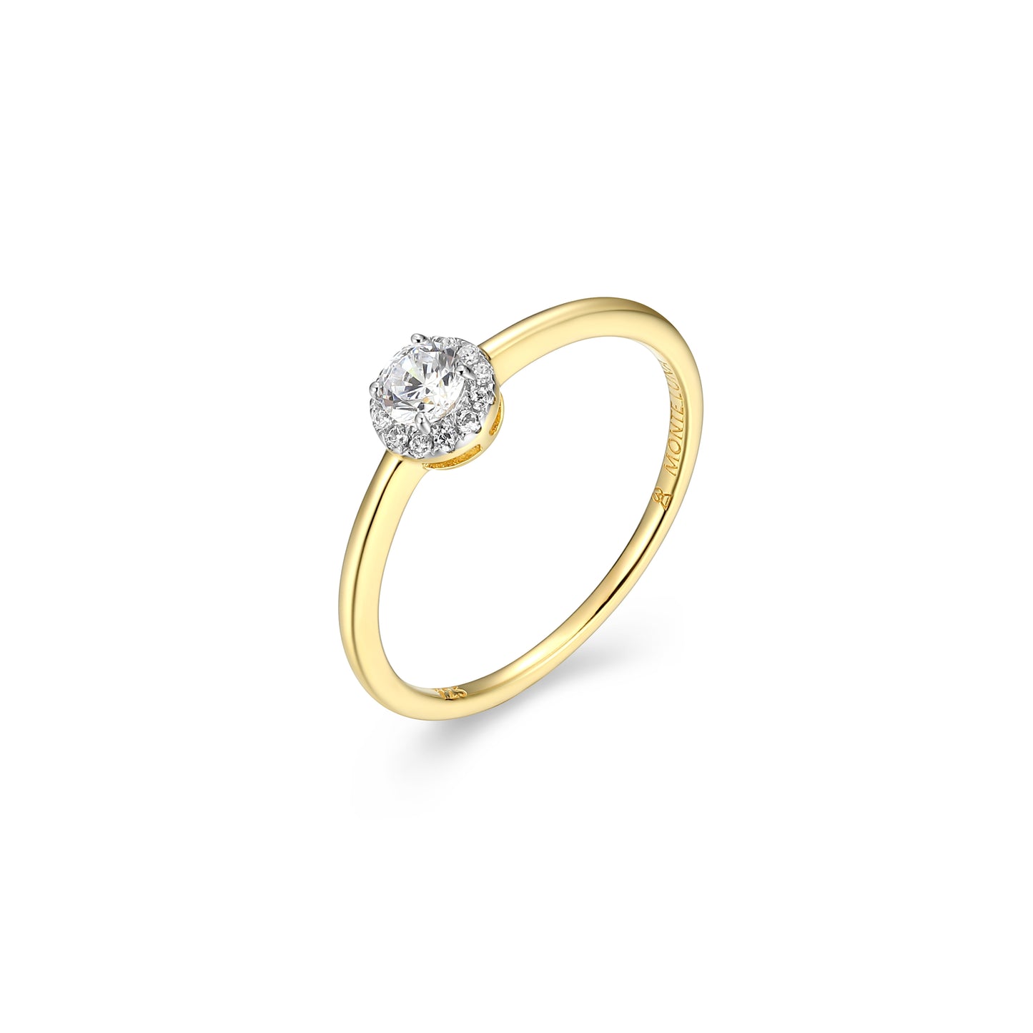 MR0157Y6 - Halo Promise Ring | Monte Luna