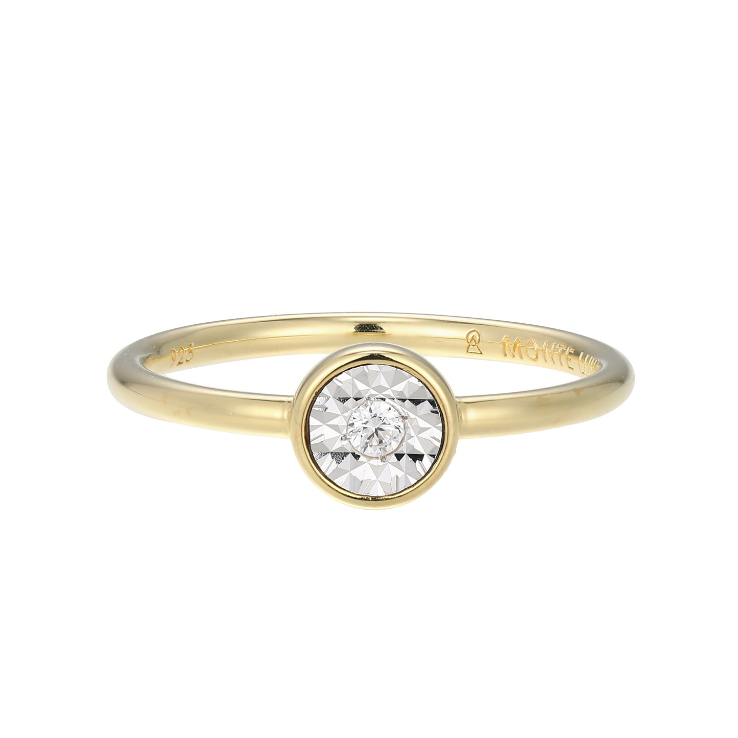 BR0258Y - Bezel-Set Lab-Created Diamond Ring | m by monte luna