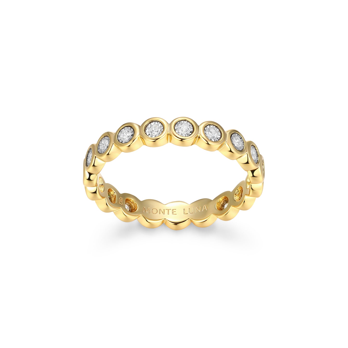 BR0304Y5 - Bezel-Set Eternity Band Ring | m by monte luna