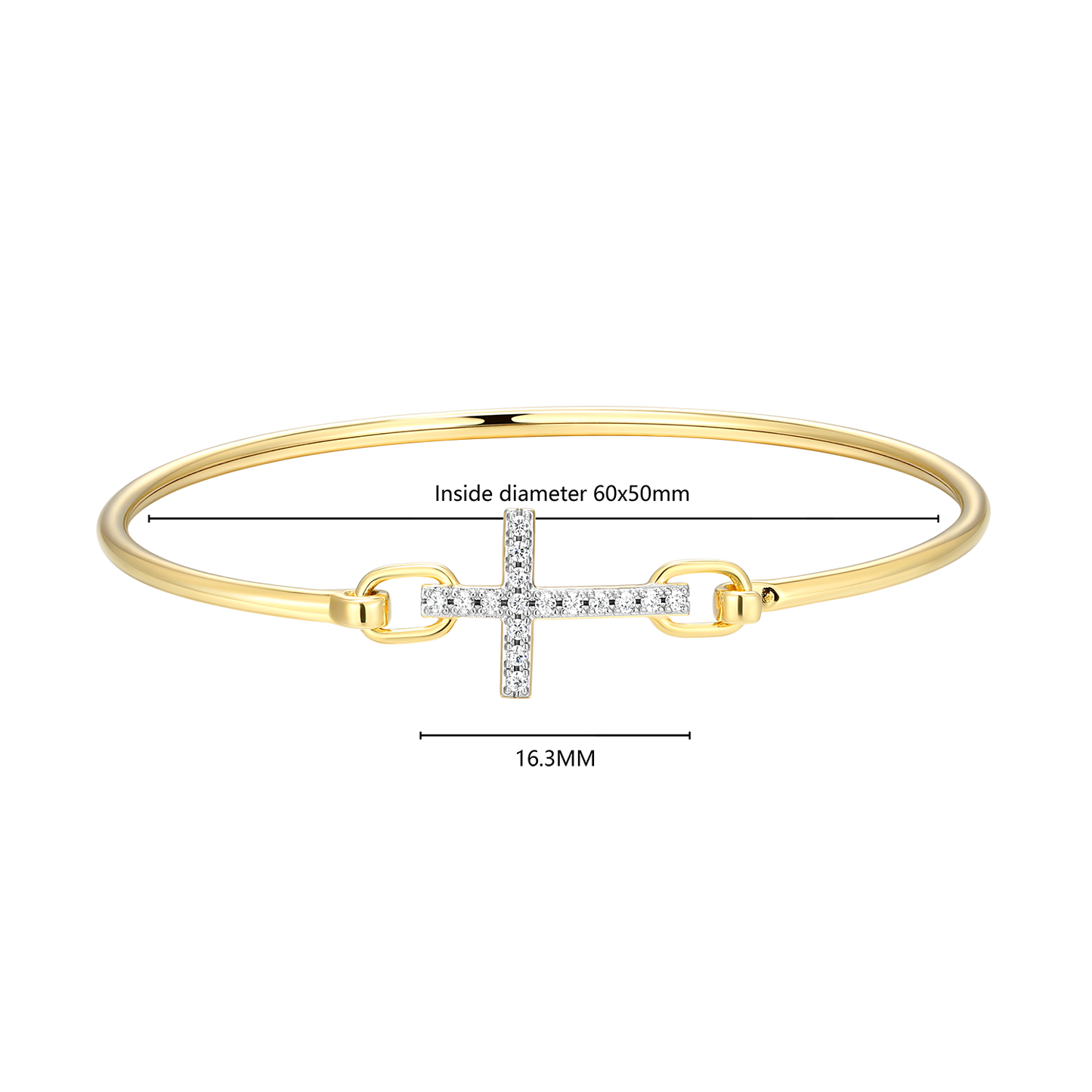 Cross Lab-Created Diamond Flex Bangle in 14K Yellow Gold-Plated Sterling Silver | M by Monte Luna