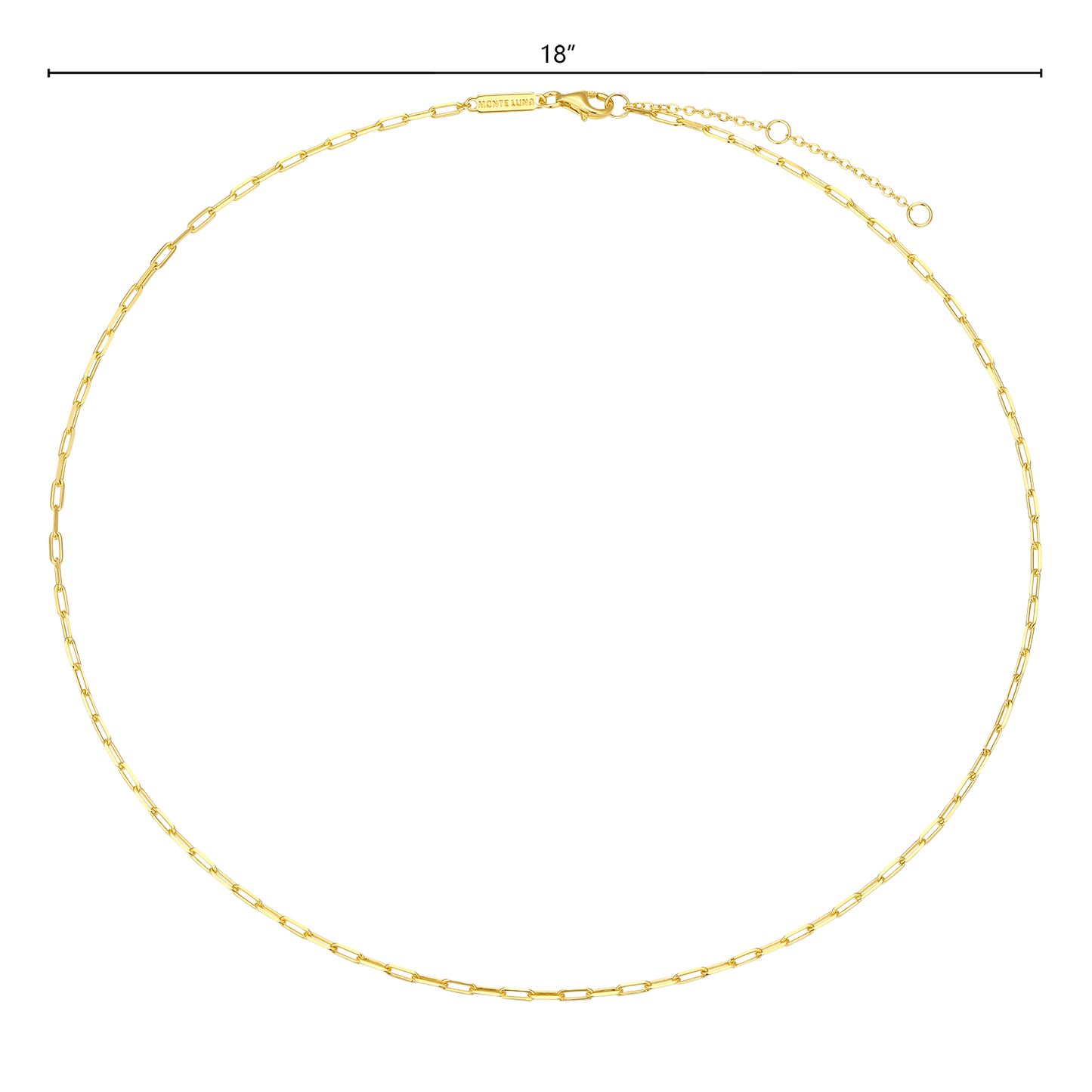 18+2" Mini Paperclip Chain in 14K Yellow Gold-Plated Sterling Silver | M by Monte Luna
