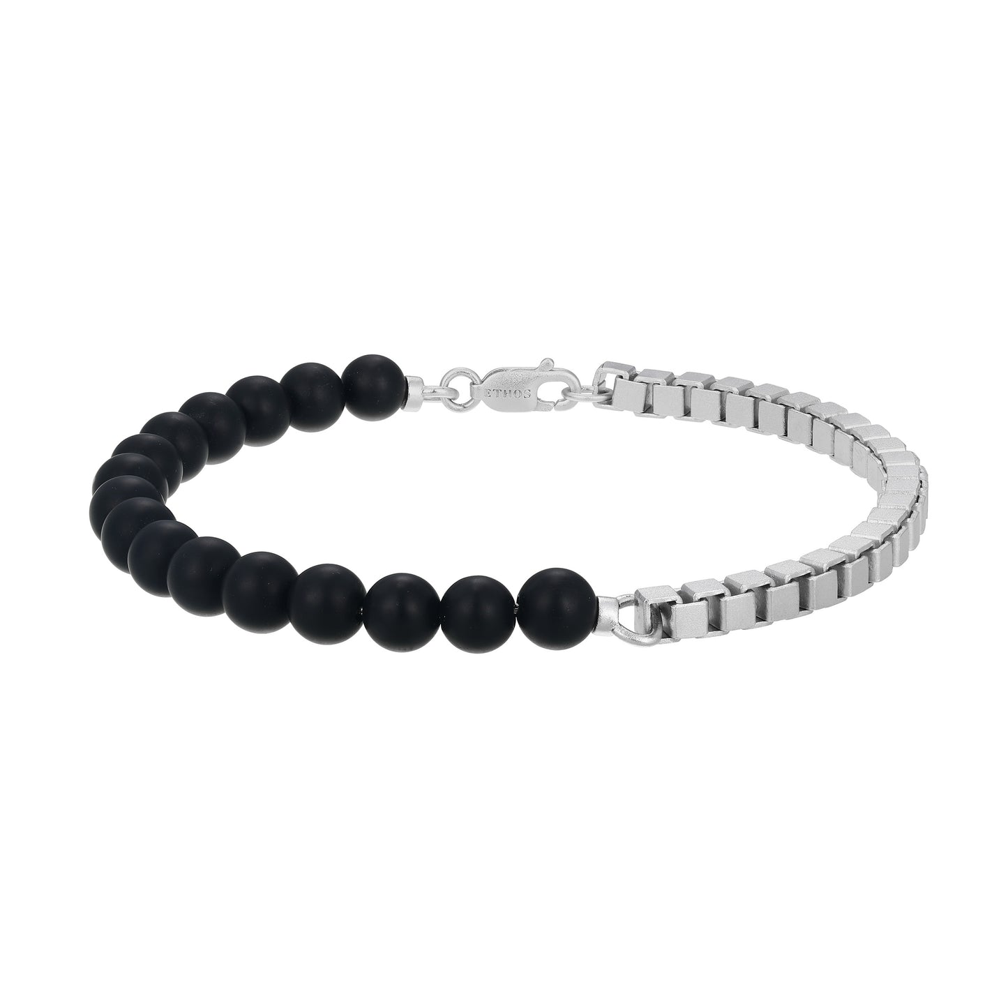 UB0113 - Eclipse Black Onyx & Box Chain Bracelet | ethos