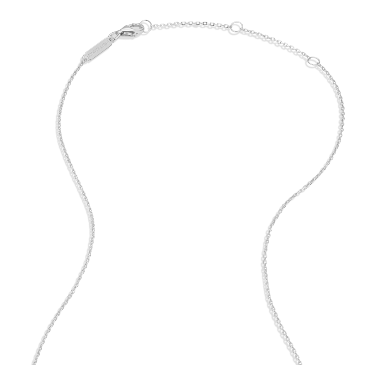 Bezel-Set Lab-Created Diamond Station Necklace in Rhodium-Plated Sterling Silver | M by Monte Luna