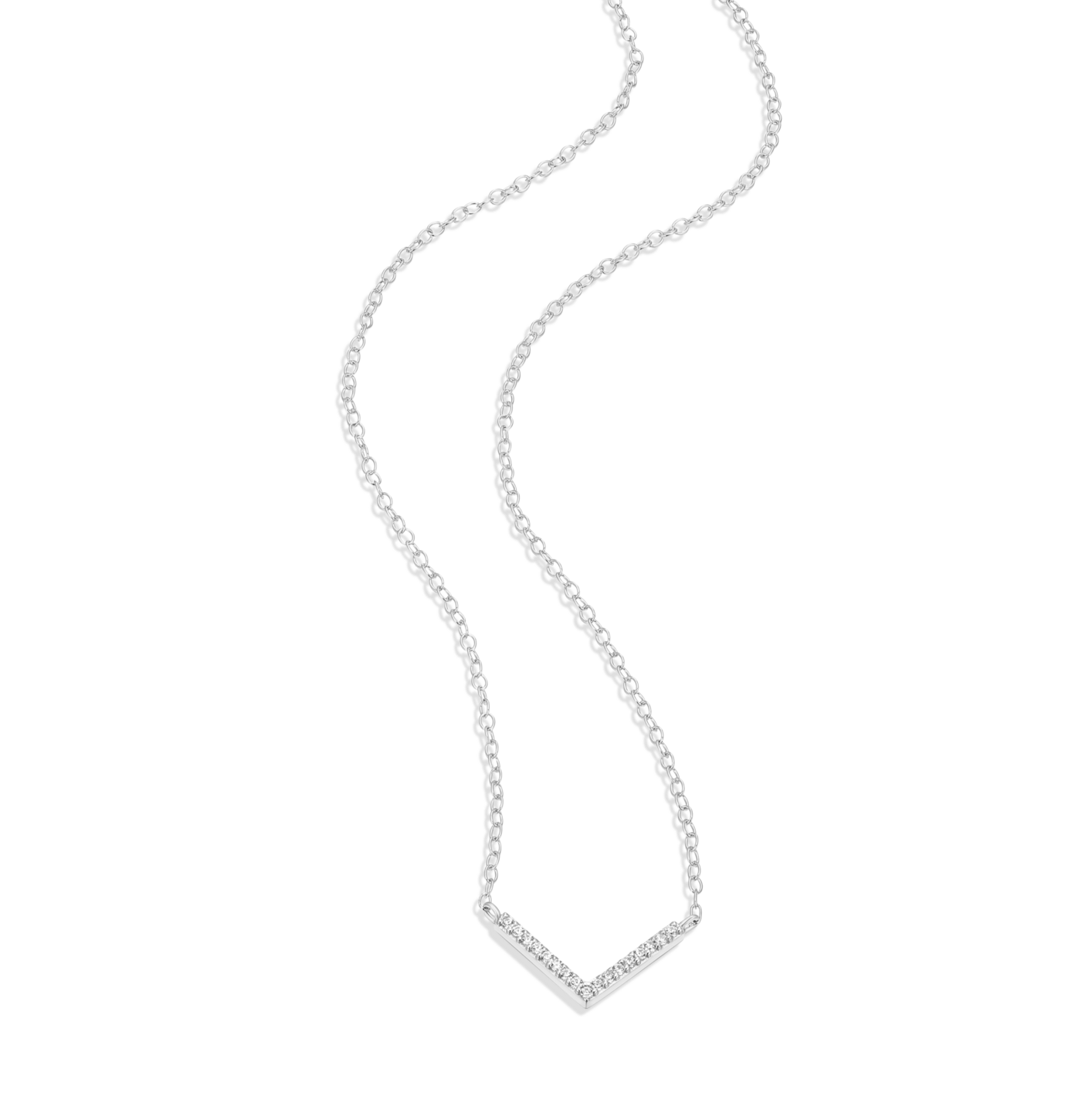 Chevron Statement Necklace in Rhodium-Plated Sterling Silver | M by Monte Luna