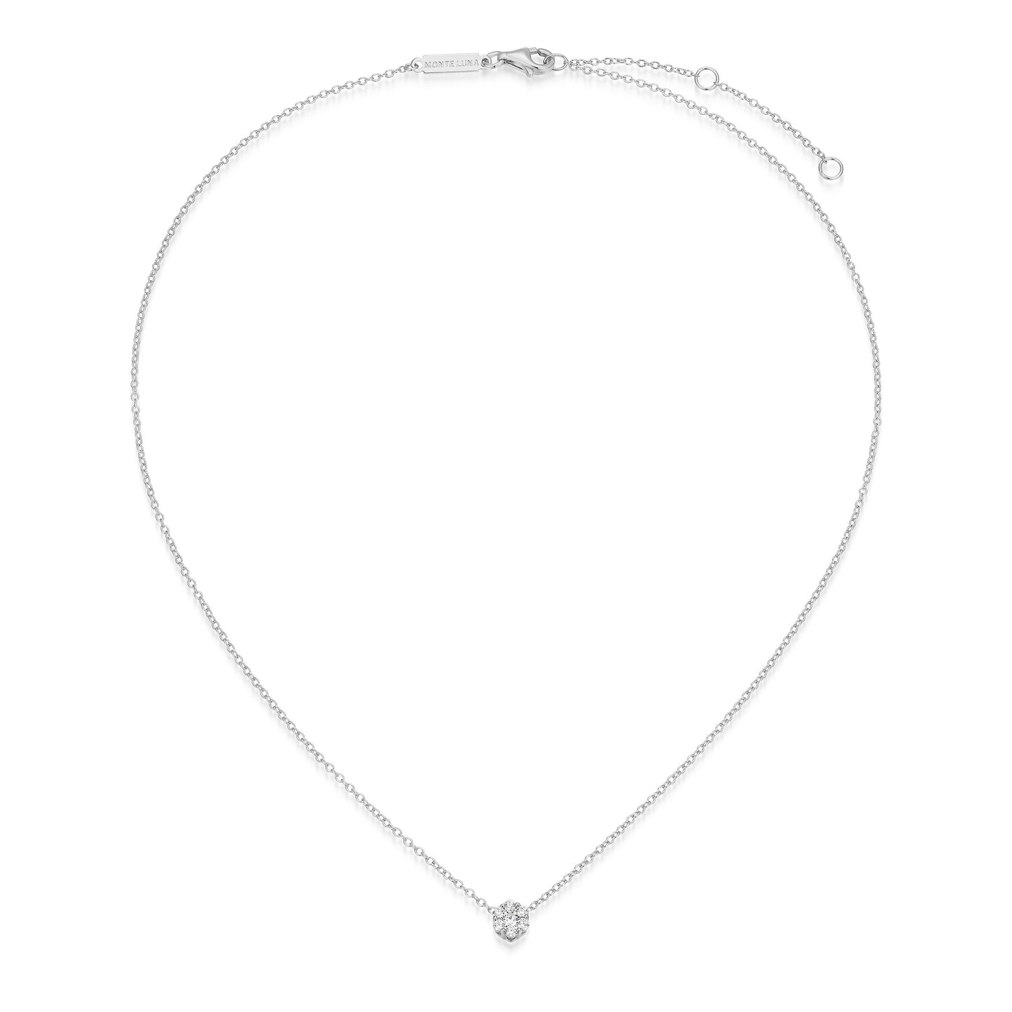 BN0278W - Cluster Lab-Created Diamond Pendant Necklace | m by monte luna