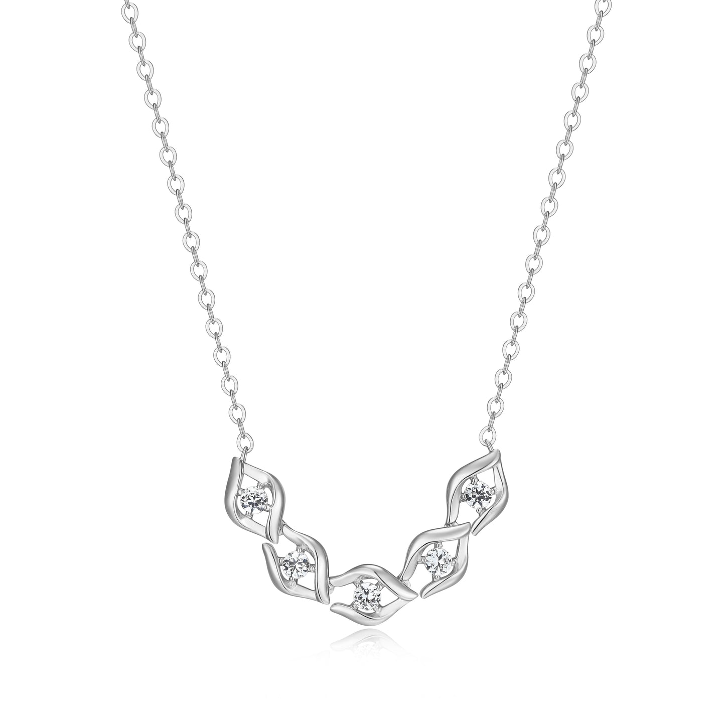 CN0189 - Intertwined Created White Sapphire Necklace | charles garnier