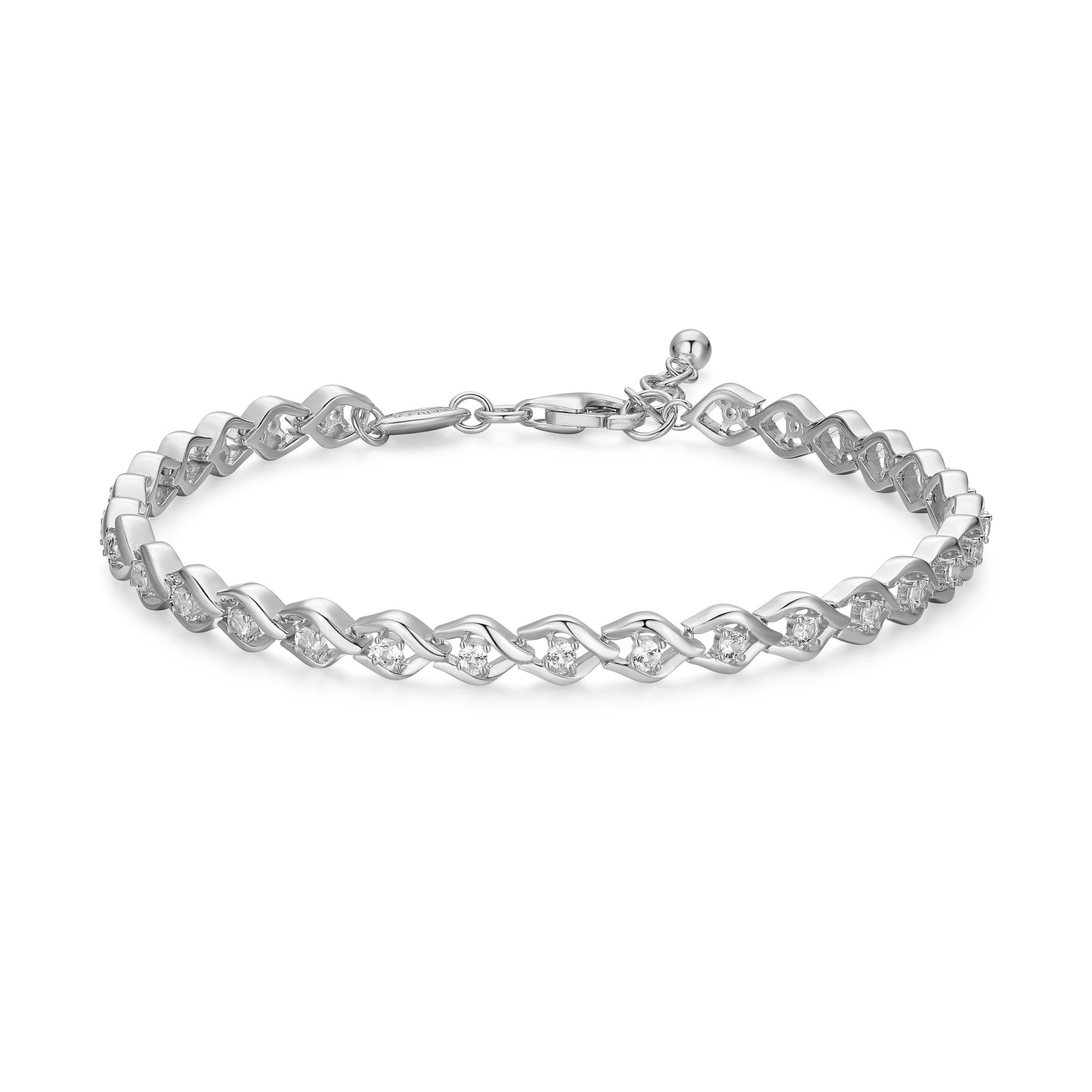 CB0191 - Intertwined Created White Sapphire Line Bracelet | charles garnier