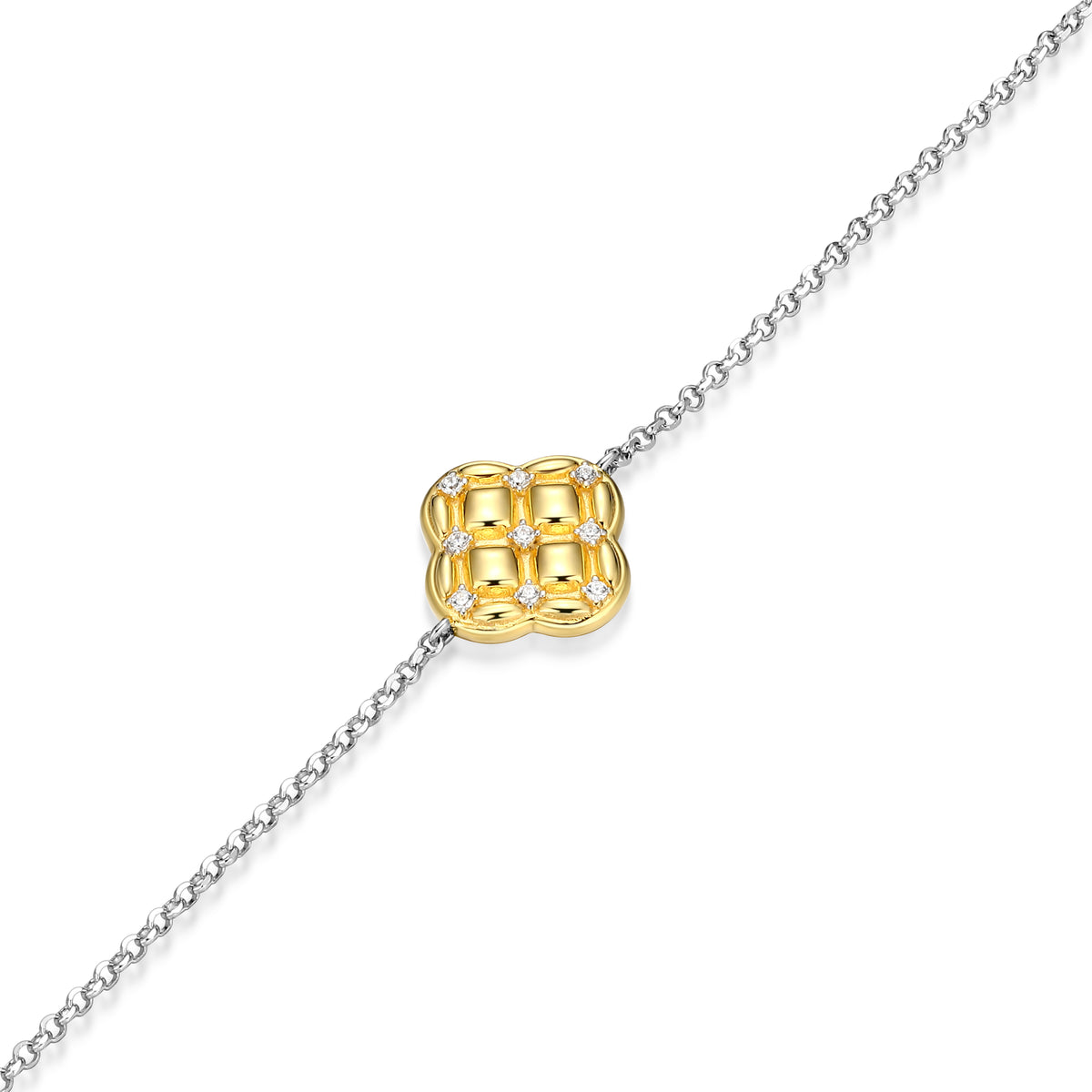 CB0217 - Quilted Clover Adjustable Bolo Bracelet | Paris 1901
