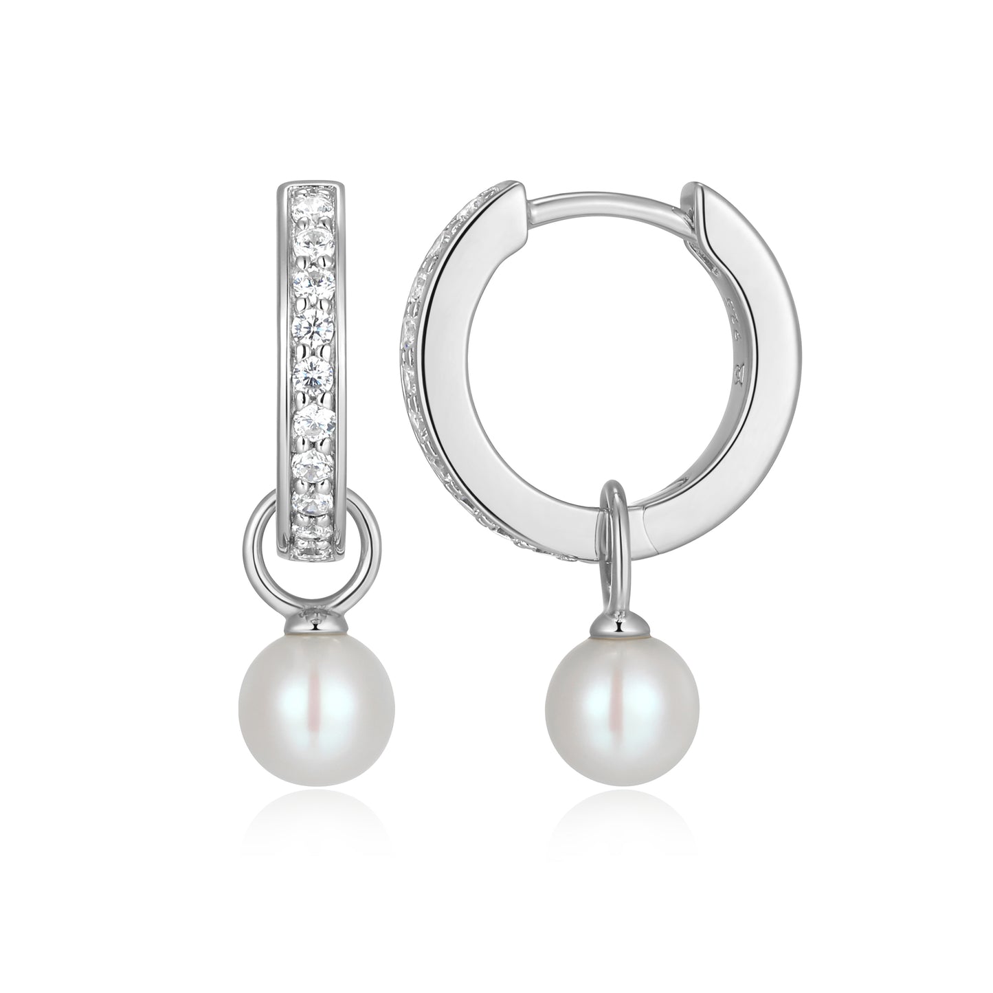 BE0226W - June Birthstone Charm Huggie Earrings | m by monte luna