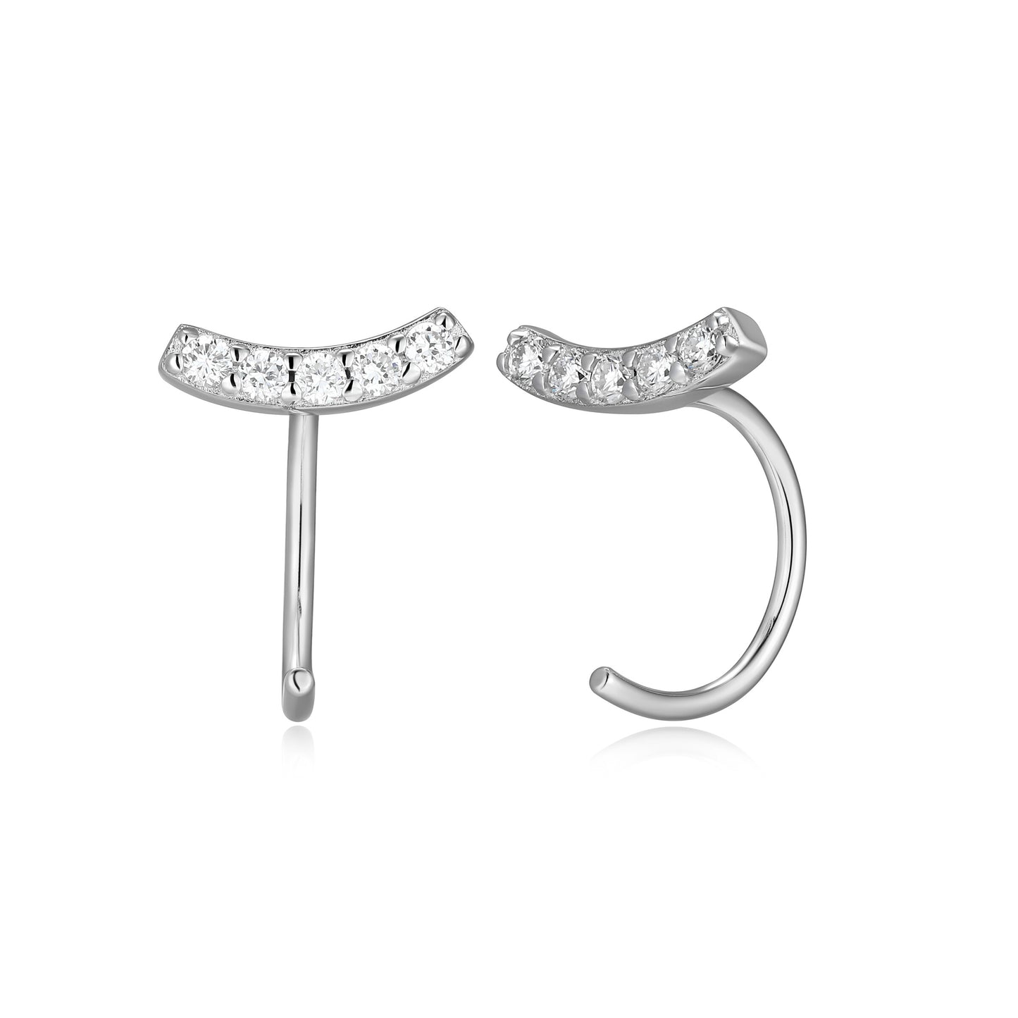 BE0317W - Curved Bar Curved Post Earrings | m by monte luna