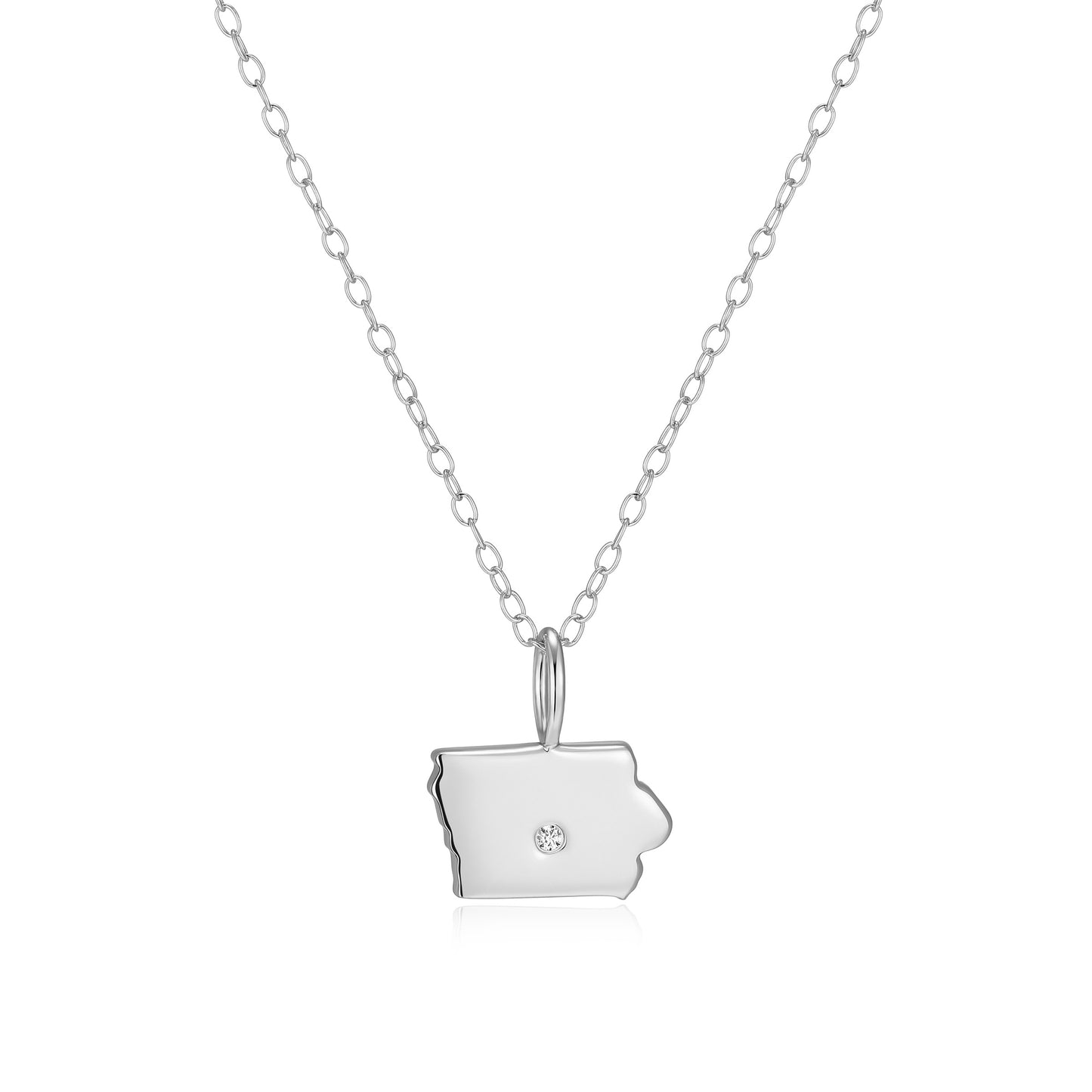 BN0289W - Iowa State Lab-Created Diamond Pendant Necklace | m by monte luna