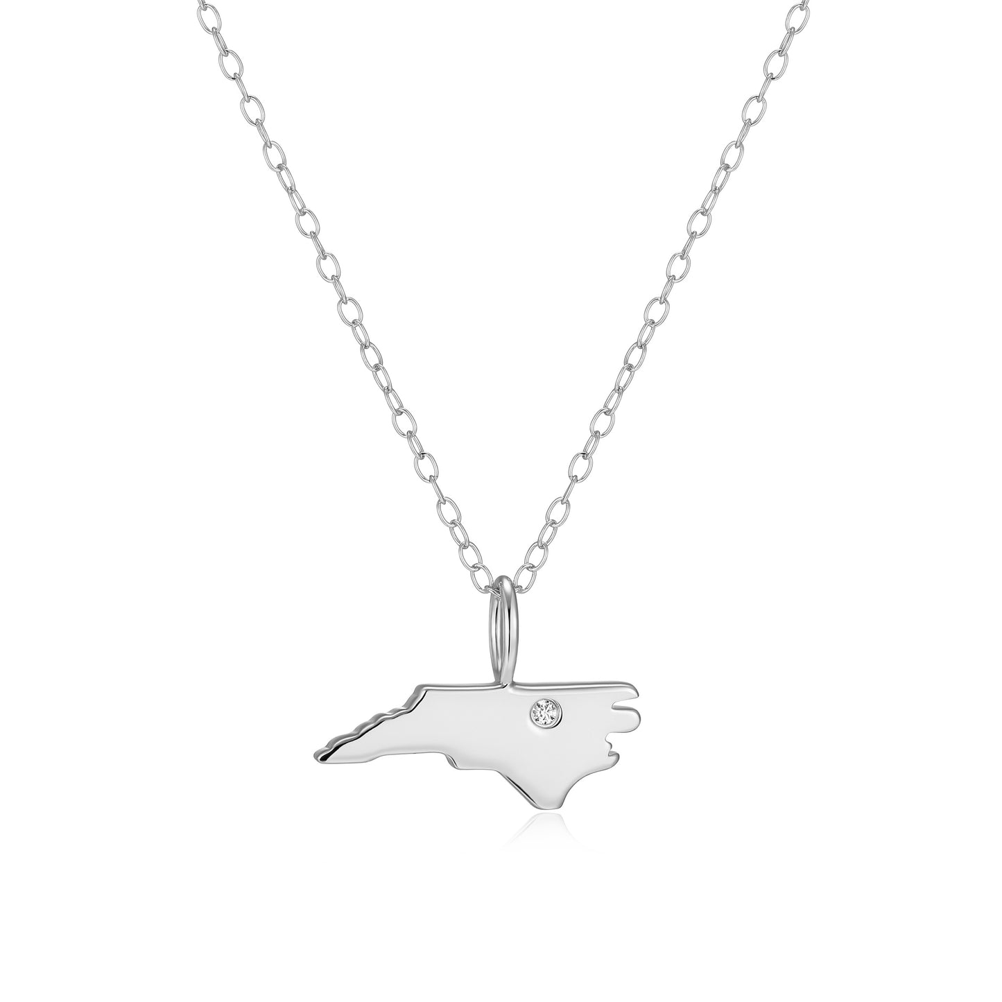 BN0294W - N. Carolina State Lab-Created Diamond Pendant Necklace | m by monte luna