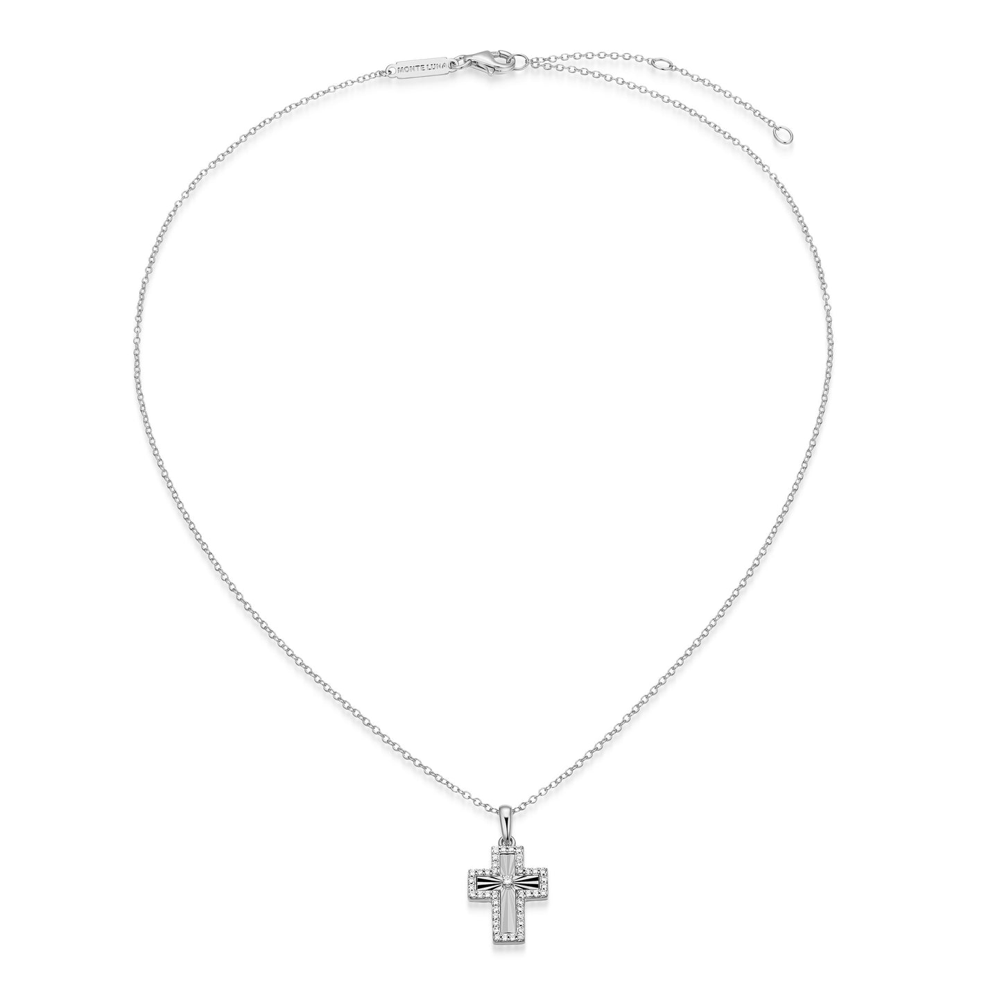 BN0310W - Sunray Cross Pendant Necklace | m by monte luna