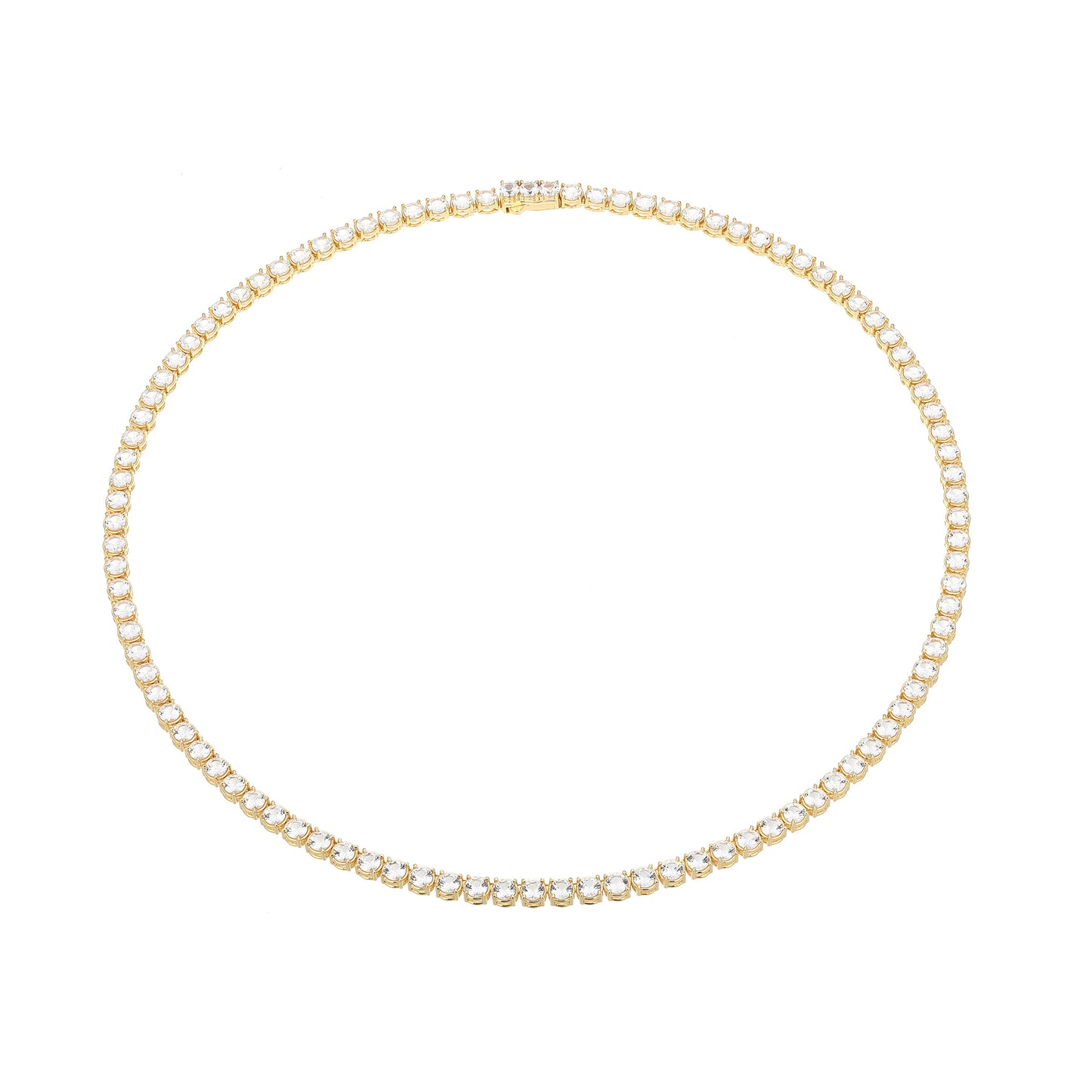 UN0120 - Basic Lab-Created White Sapphire Tennis Necklace | ethos