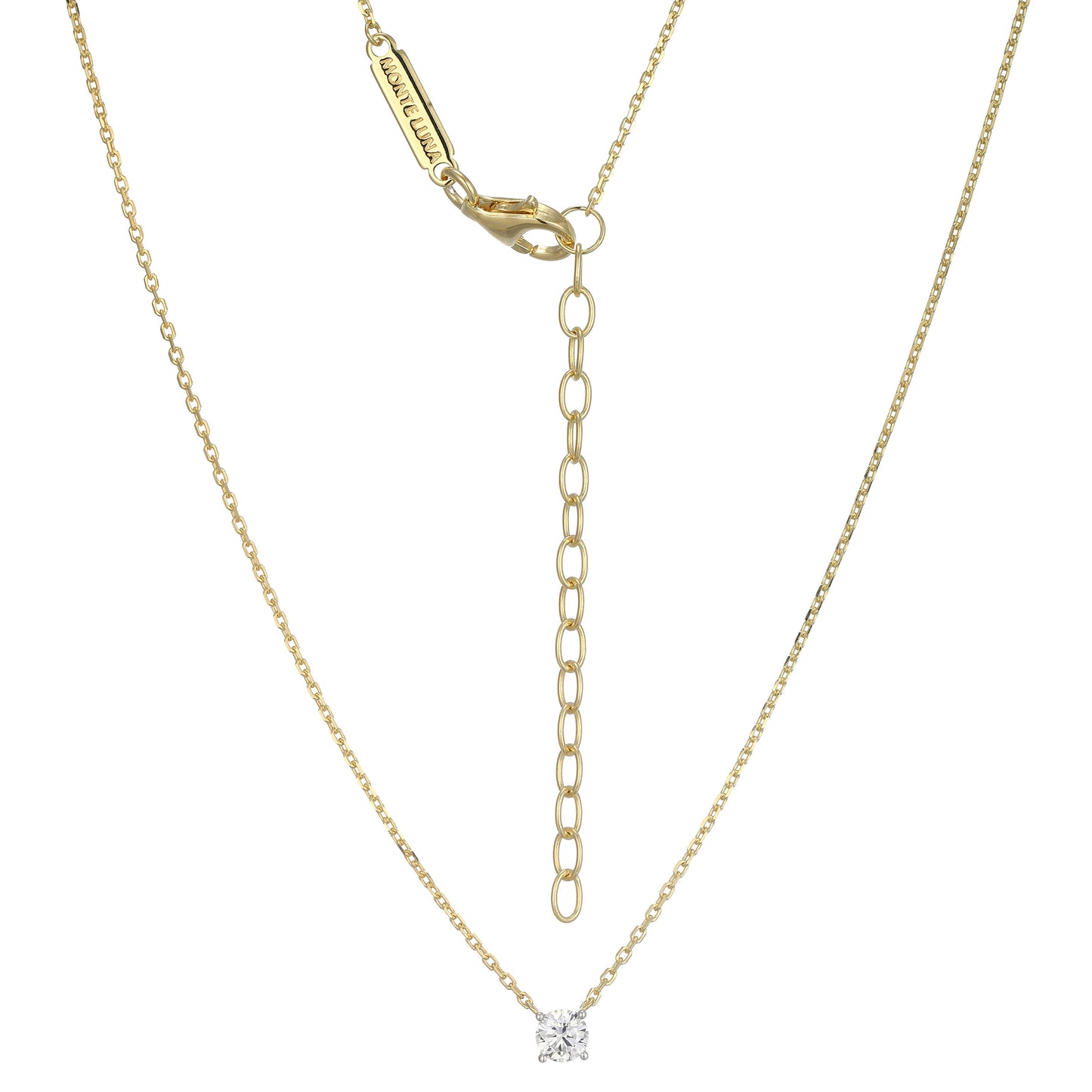 MN0115 - Essentials Small Solitaire Lab-Created Diamond Necklace | Monte Luna