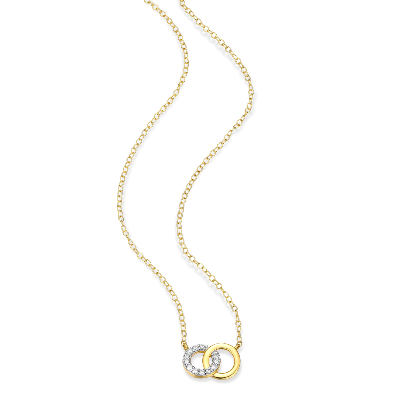Twin Circle Necklace in 14K Yellow Gold-Plated Sterling Silver | M by Monte Luna