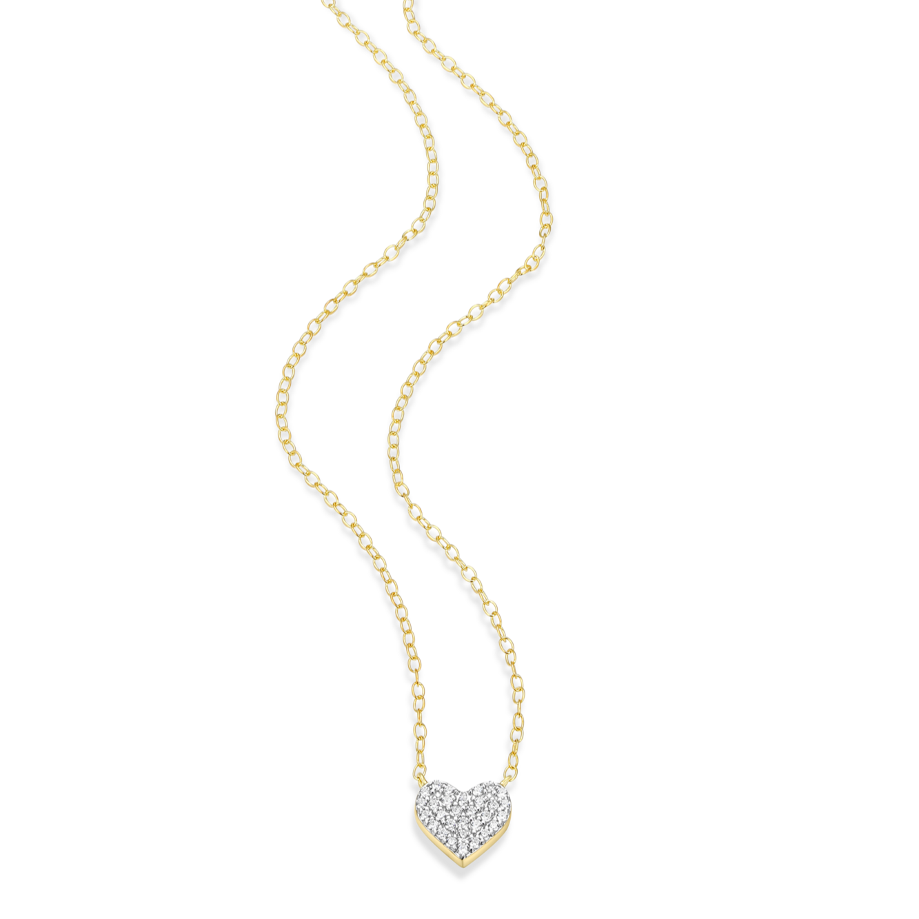 Pave Heart Necklace in 14K Yellow Gold-Plated Sterling Silver | M by Monte Luna