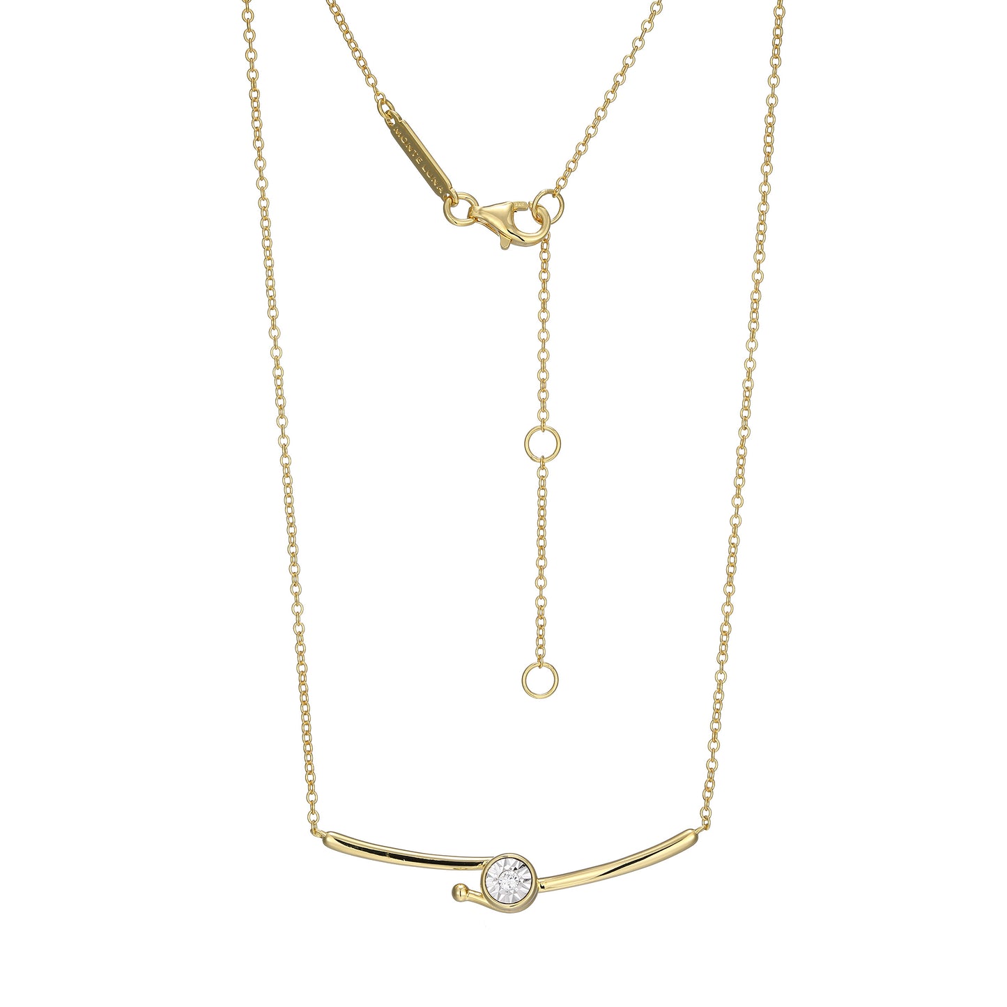 BN0258Y - Bezel-Set Lab-Created Diamond Necklace | m by monte luna