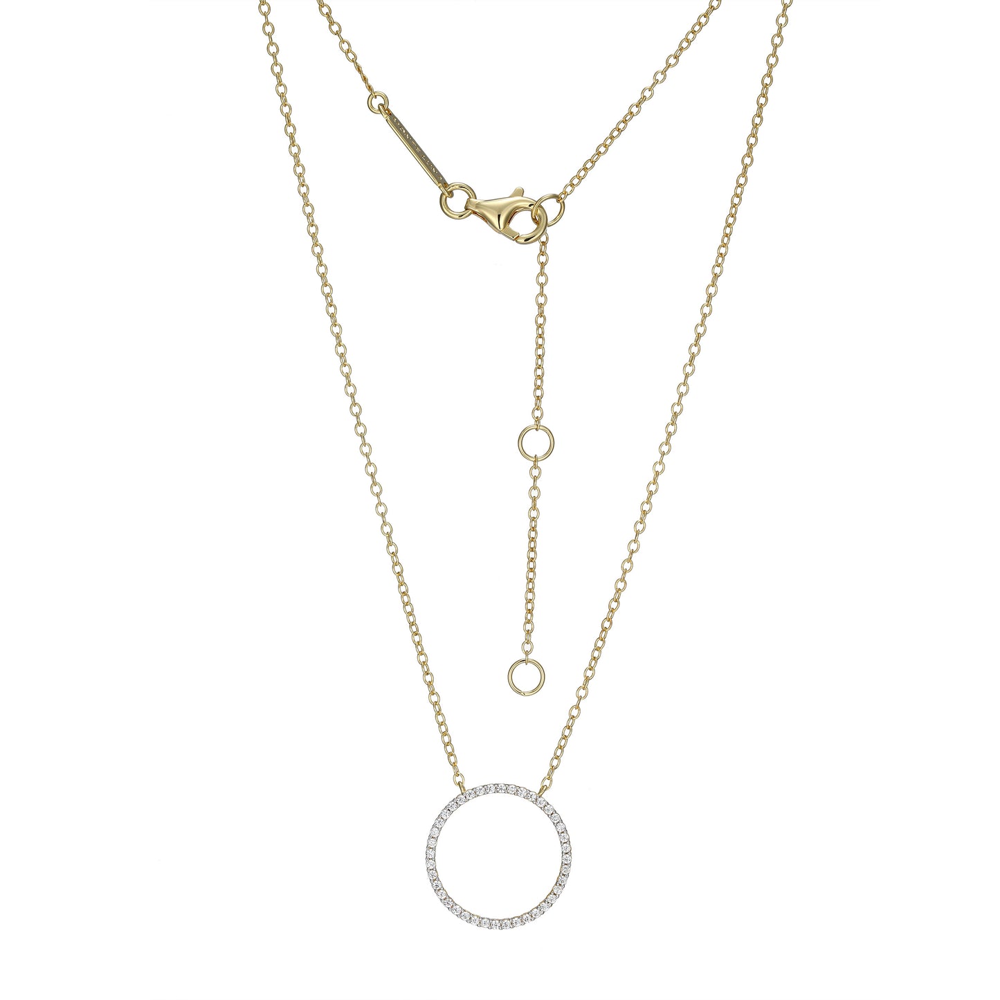 BN0275Y - Open Circle Lab-Created Diamond Bolo Necklace | m by monte luna
