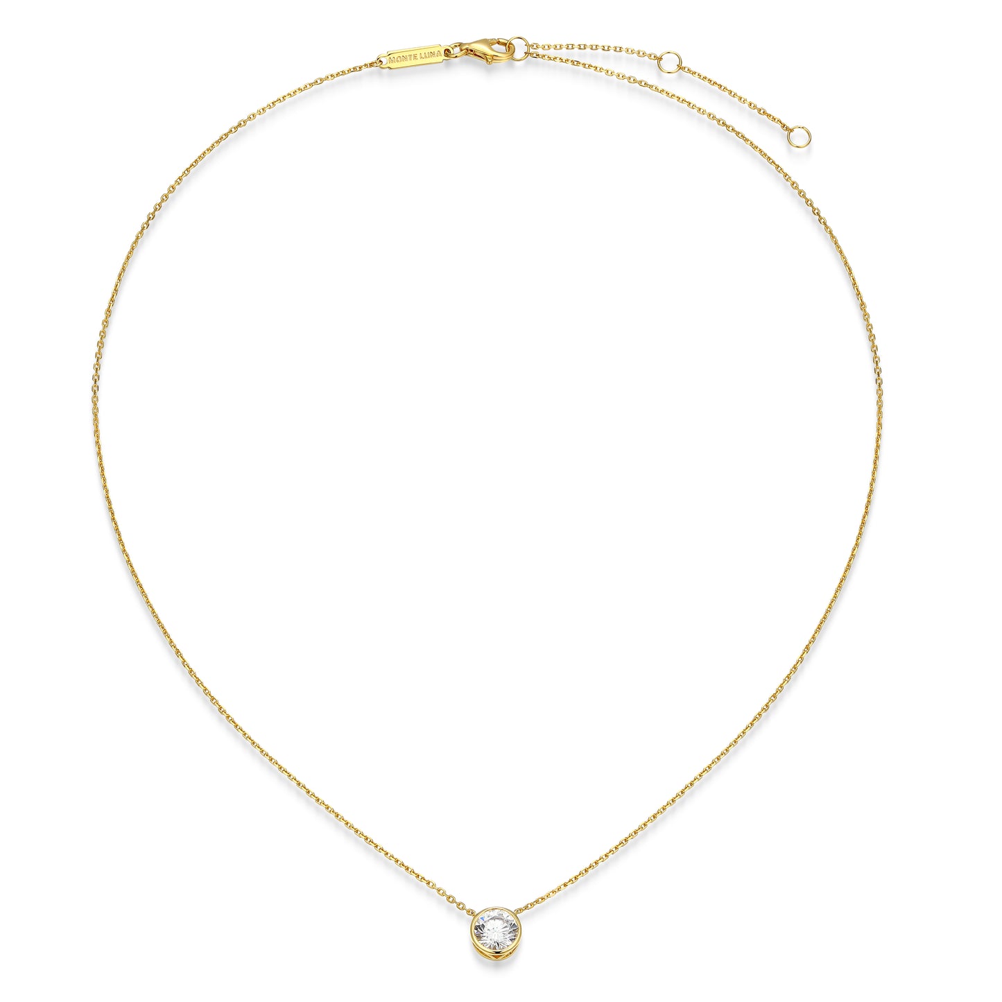 MN0145Y - Bezel Solitaire 1.0 CT Necklace | Monte Luna
