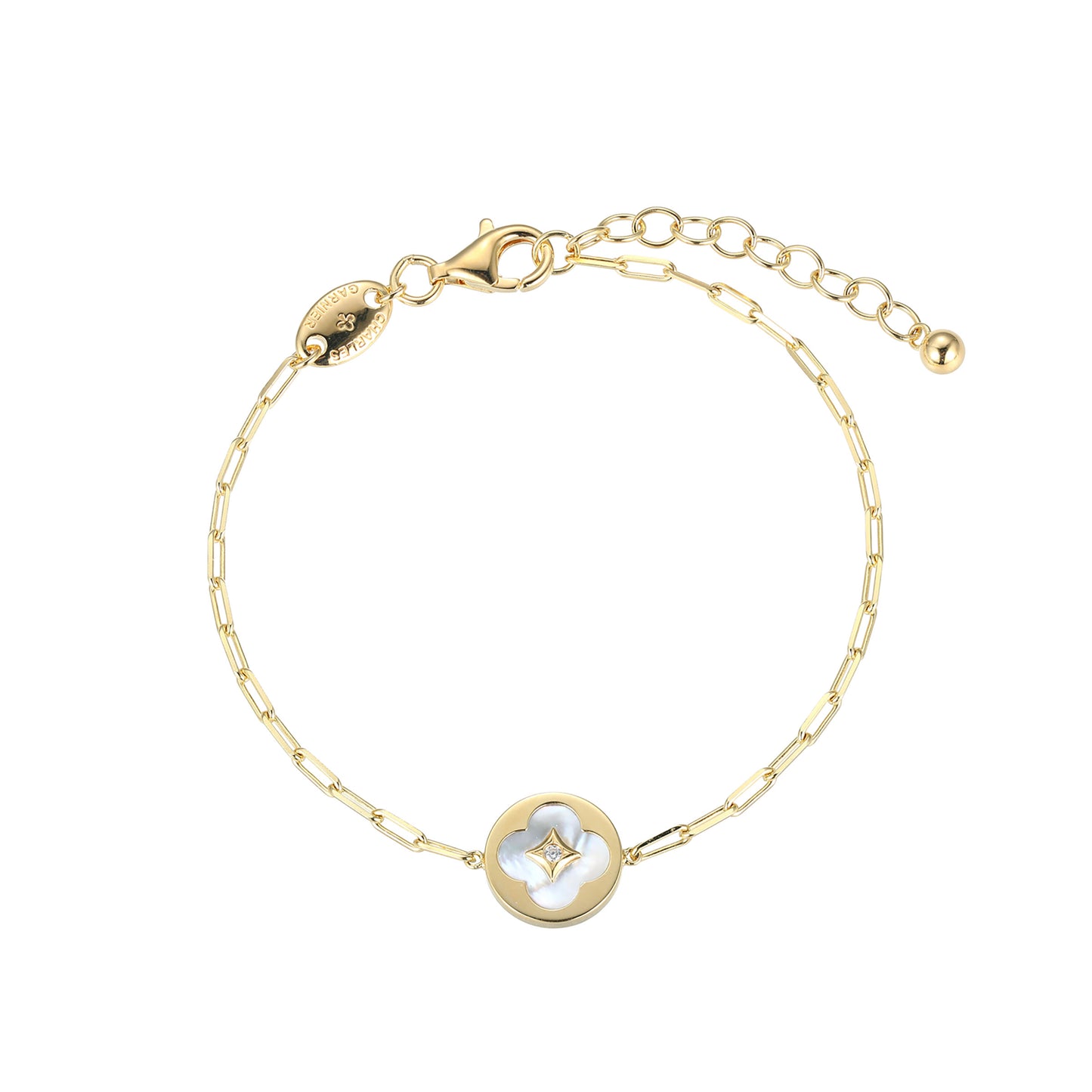CB0198 - Clover Mother-of-Pearl Disc Bracelet | charles garnier