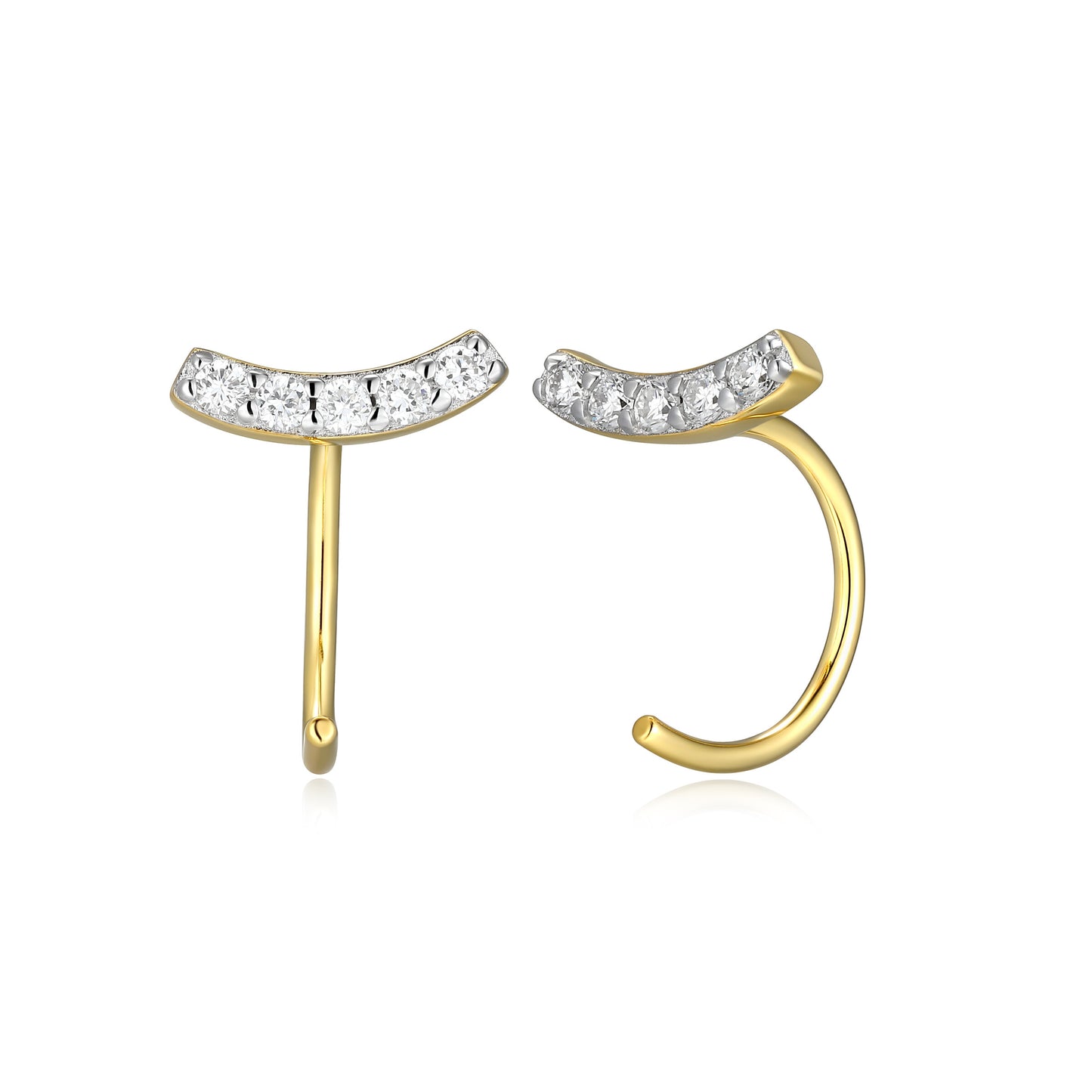 BE0317Y - Curved Bar Curved Post Earrings | m by monte luna