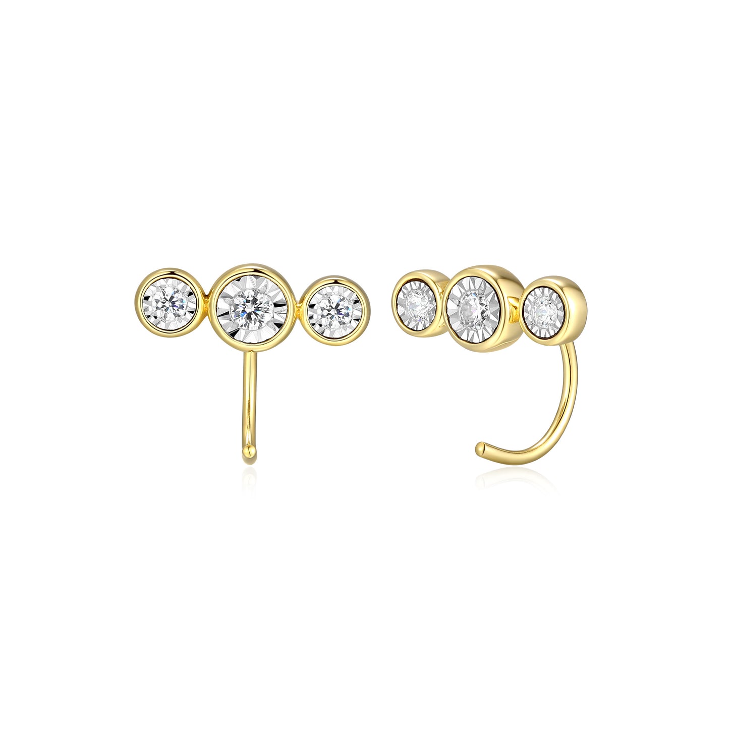 BE0313Y - Ear Crawler Curved Post Earrings | m by monte luna