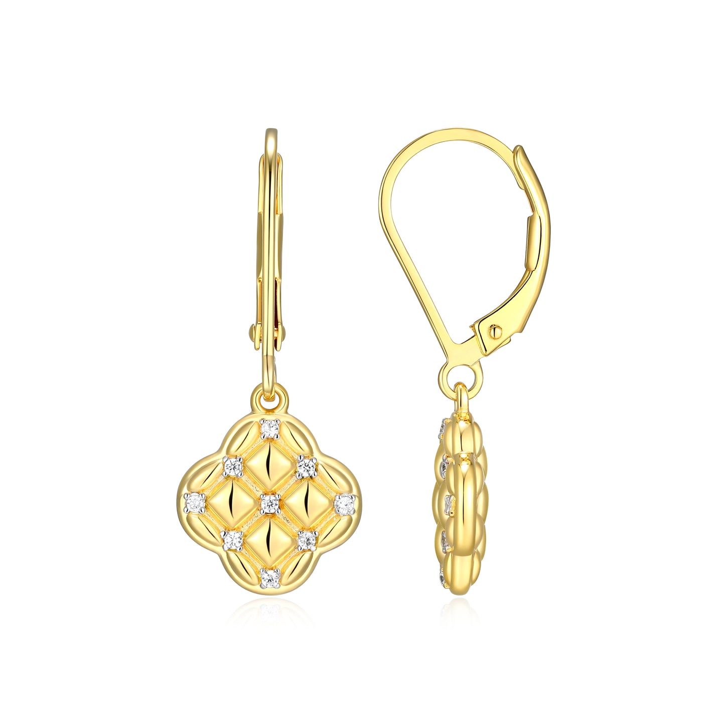 CE0219 - Quilted Clover Leverback Earrings | Paris 1901