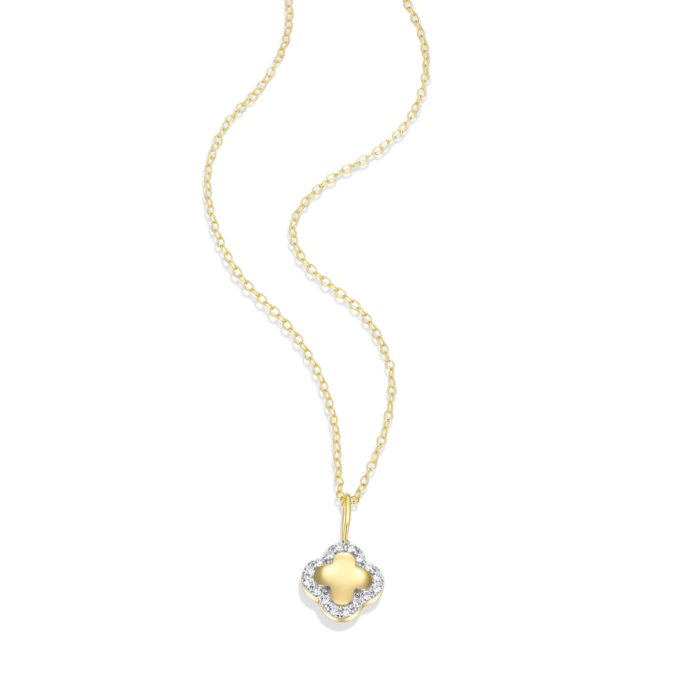 Clover Pendant Necklace in 14K Yellow Gold-Plated Sterling Silver | M by Monte Luna