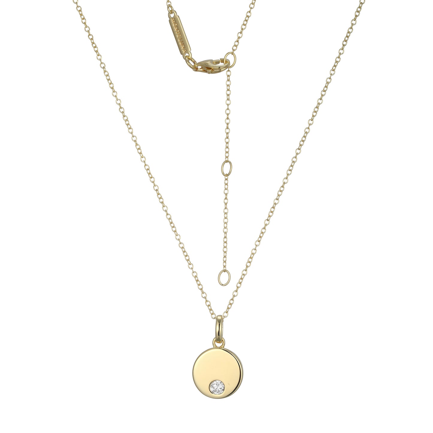 BN0264Y - Round Disc Pendant Necklace | m by monte luna