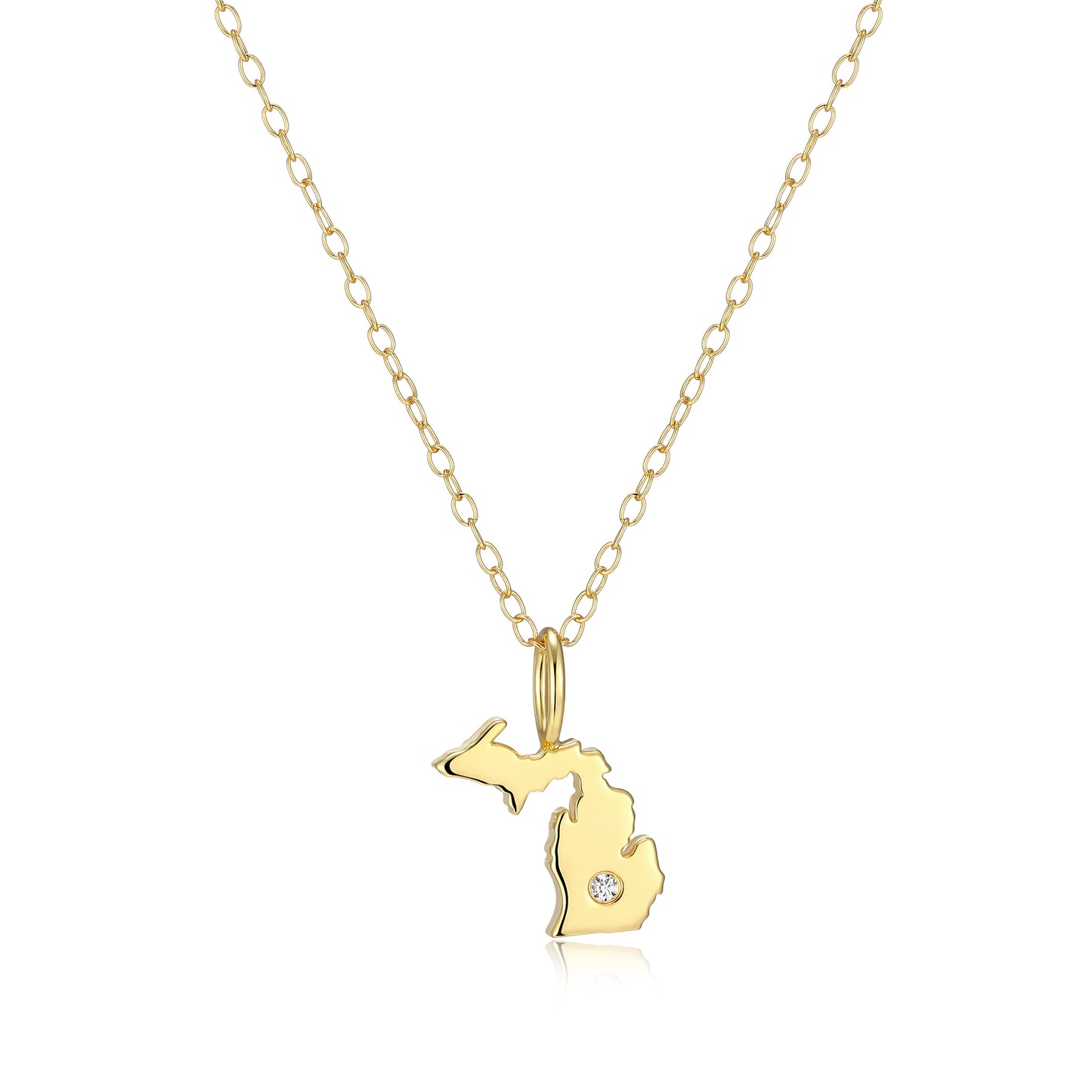 BN0280Y - Michigan State Lab-Created Diamond Pendant Necklace | m by monte luna