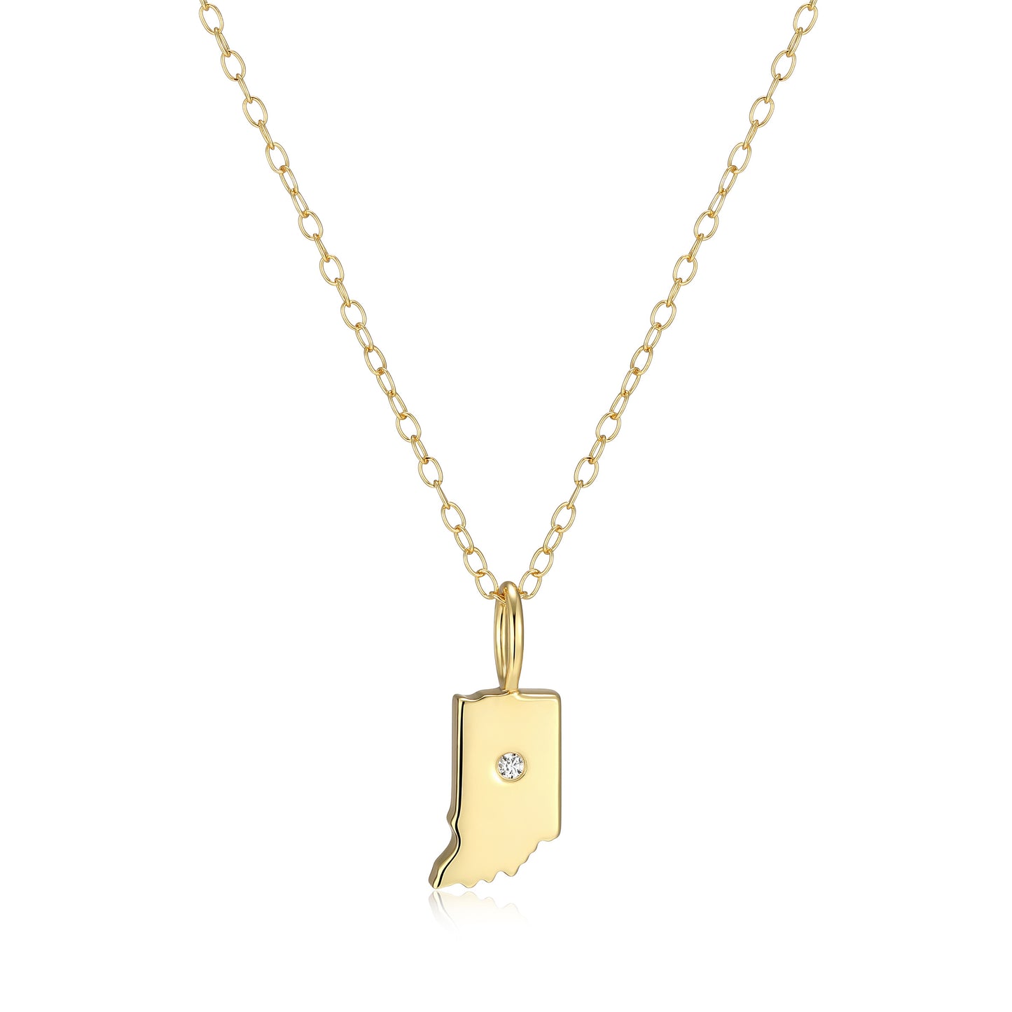 BN0288Y - Indiana State Lab-Created Diamond Pendant Necklace | m by monte luna