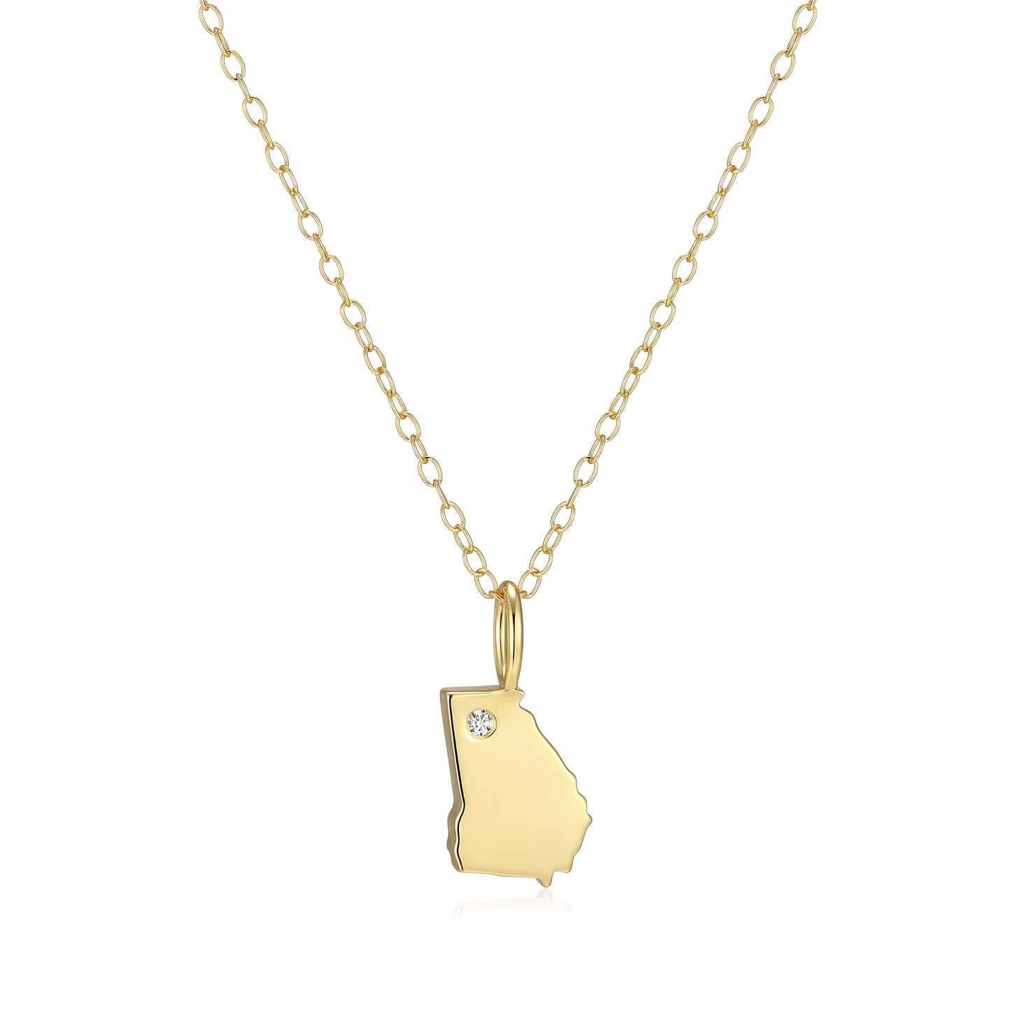 BN0291Y - Georgia State Lab-Created Diamond Pendant Necklace | m by monte luna