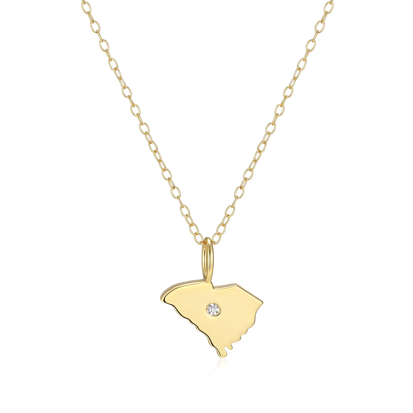 BN0295Y - S. Carolina State Lab-Created Diamond Pendant Necklace | m by monte luna