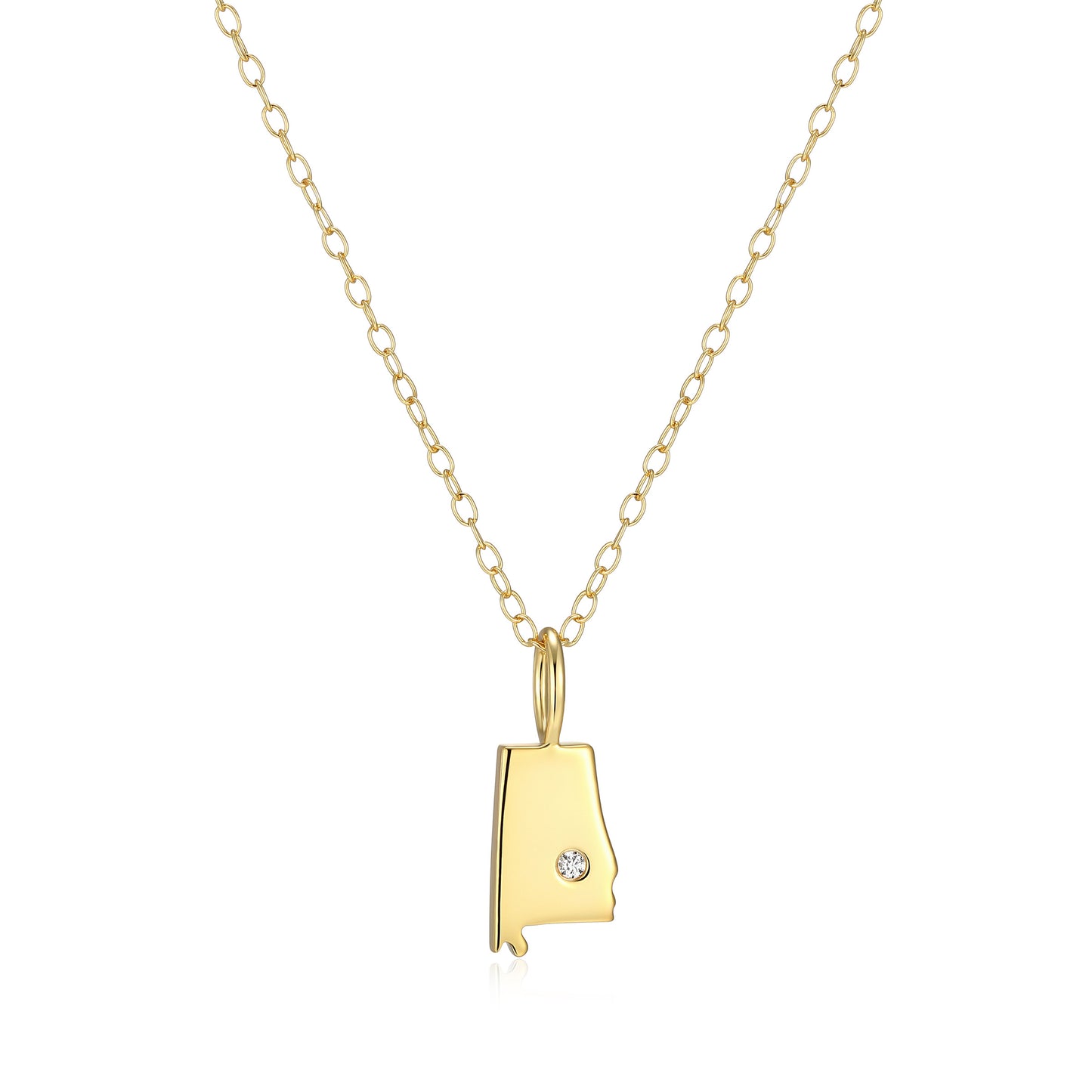 BN0297Y - Alabama State Lab-Created Diamond Pendant Necklace | m by monte luna