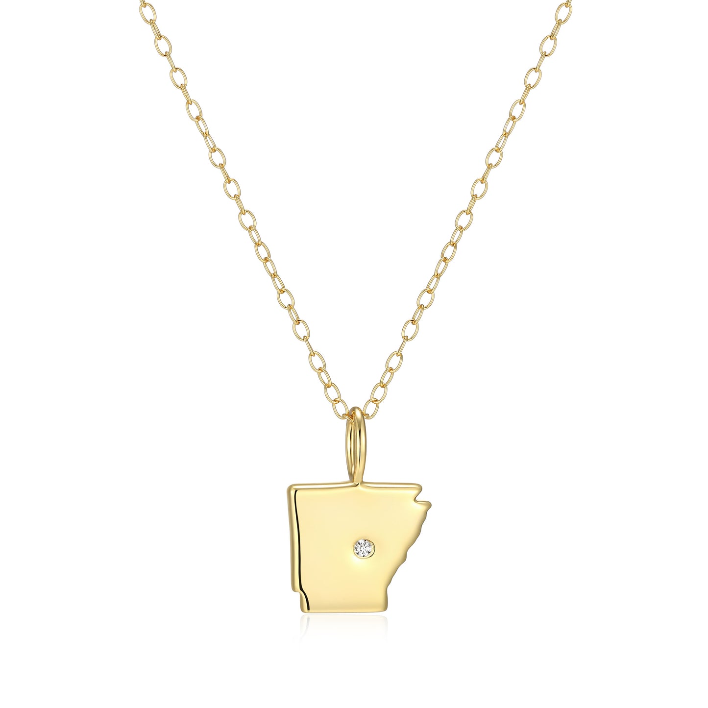 BN0298Y - Arkansas State Lab-Created Diamond Pendant Necklace | m by monte luna