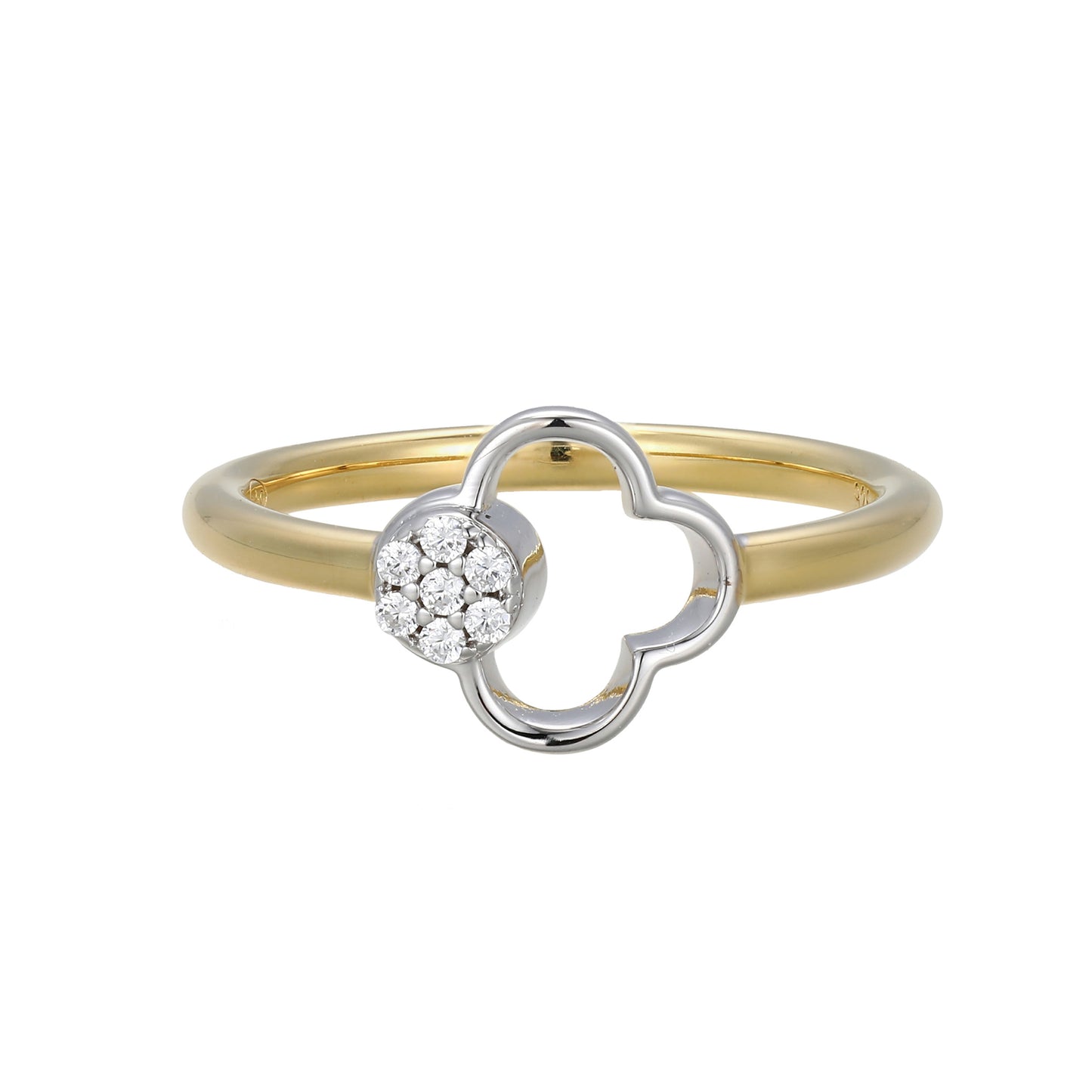 CR0202 - Two-Tone Clover Ring | charles garnier