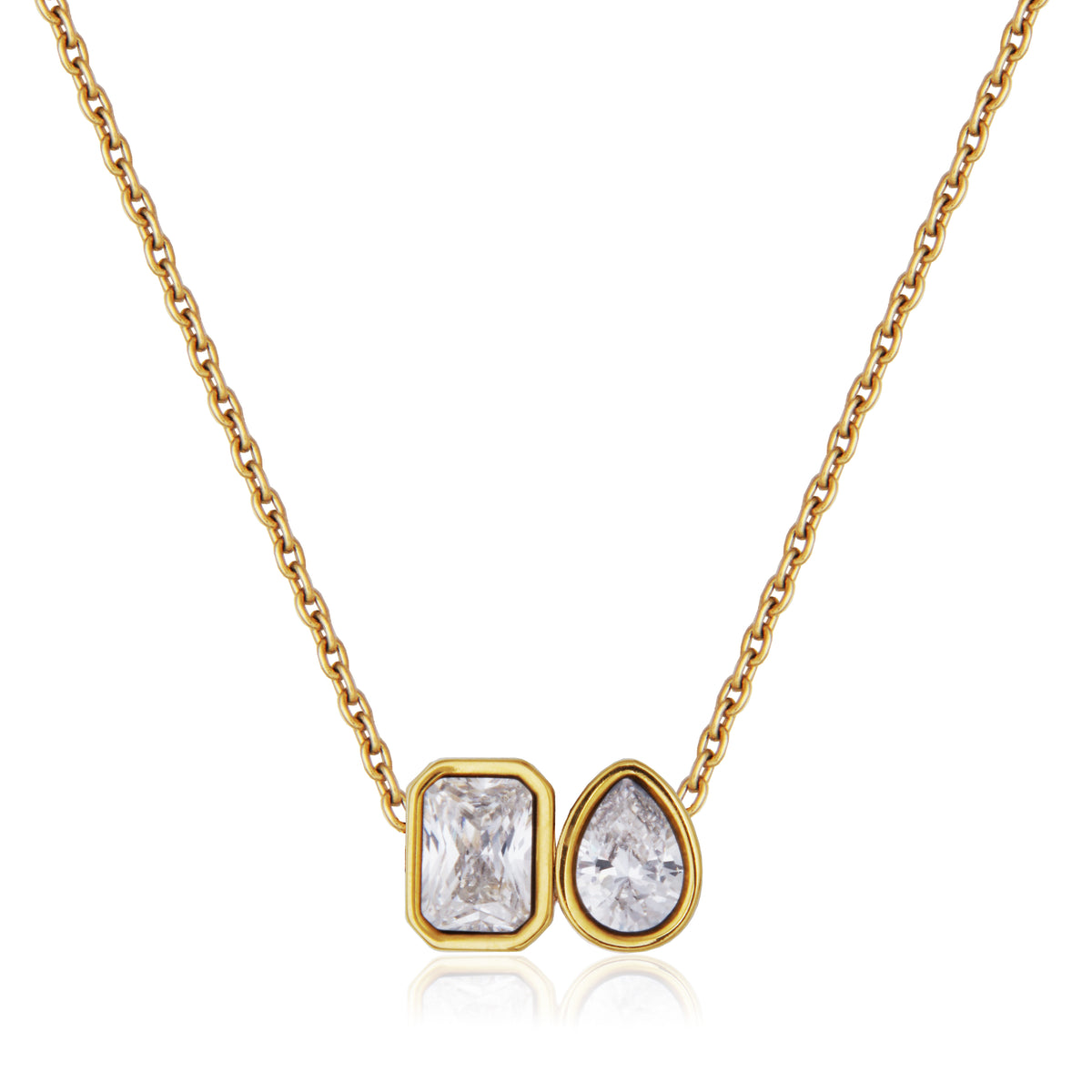 T0XK360218 - Toi Et Moi CZ Necklace | steelx