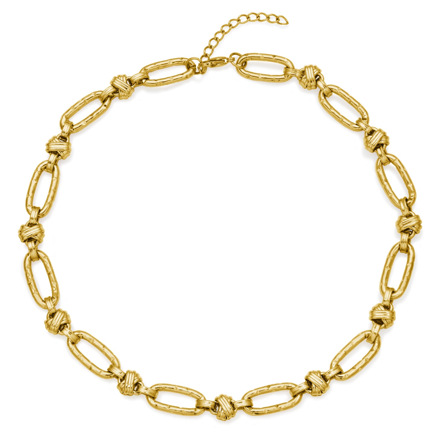 T0XK470218 - Chunky Oval Knot Link Necklace | steelx