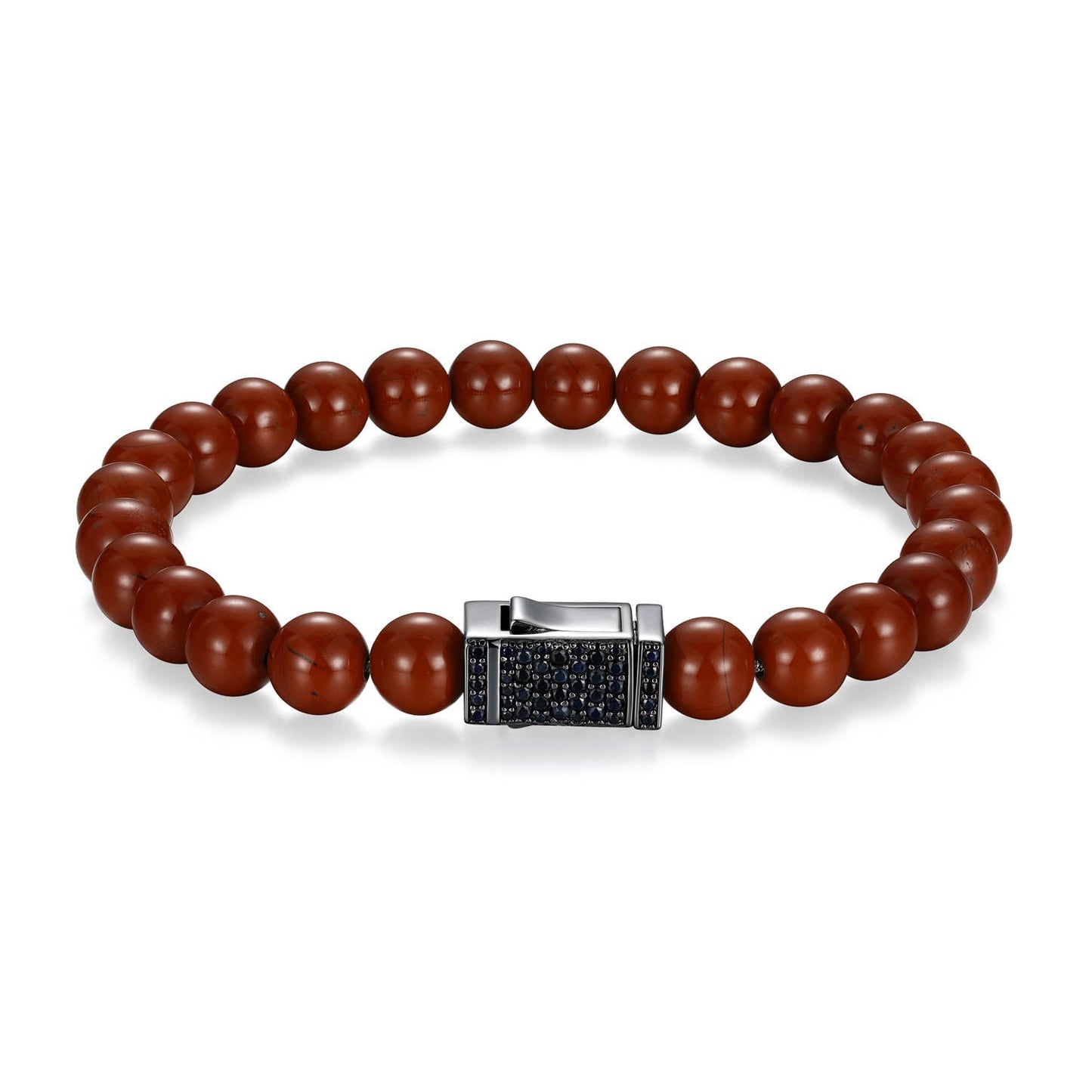 Crimson Gunmetal Finish Steel & Sterling Silver Bracelet - UB0071 | ethos