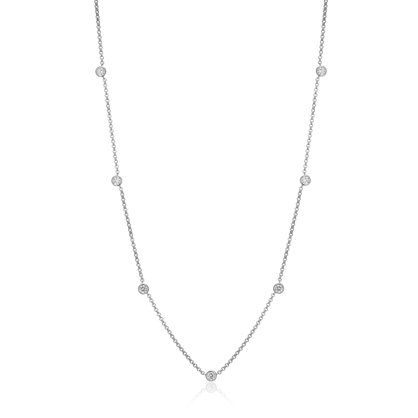 MN0112W - Essentials Medium Station Lab-Created Diamond Necklace | Monte Luna